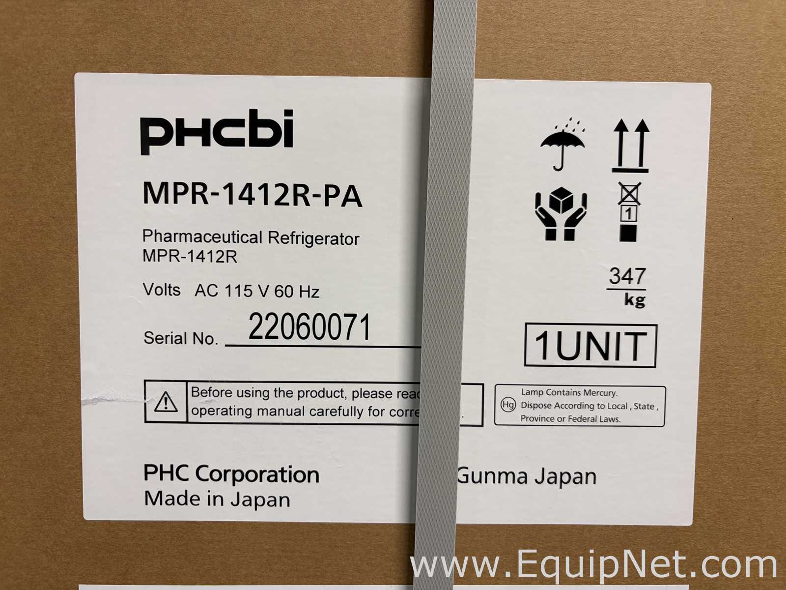 Unused PHCBI MPR-1412R-PA Pharmaceutical Refrigerator