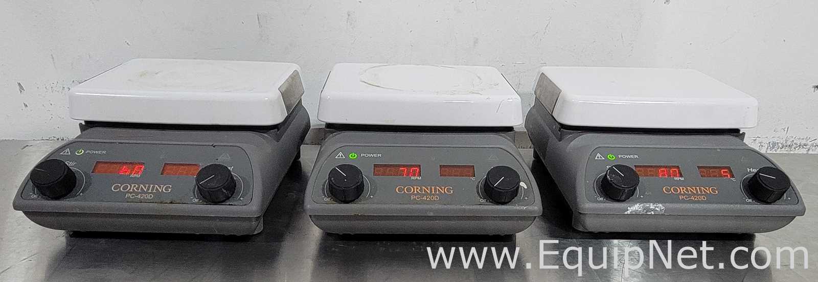 Lot of 3 Corning PC 420 D Stirrer and Hot Plate