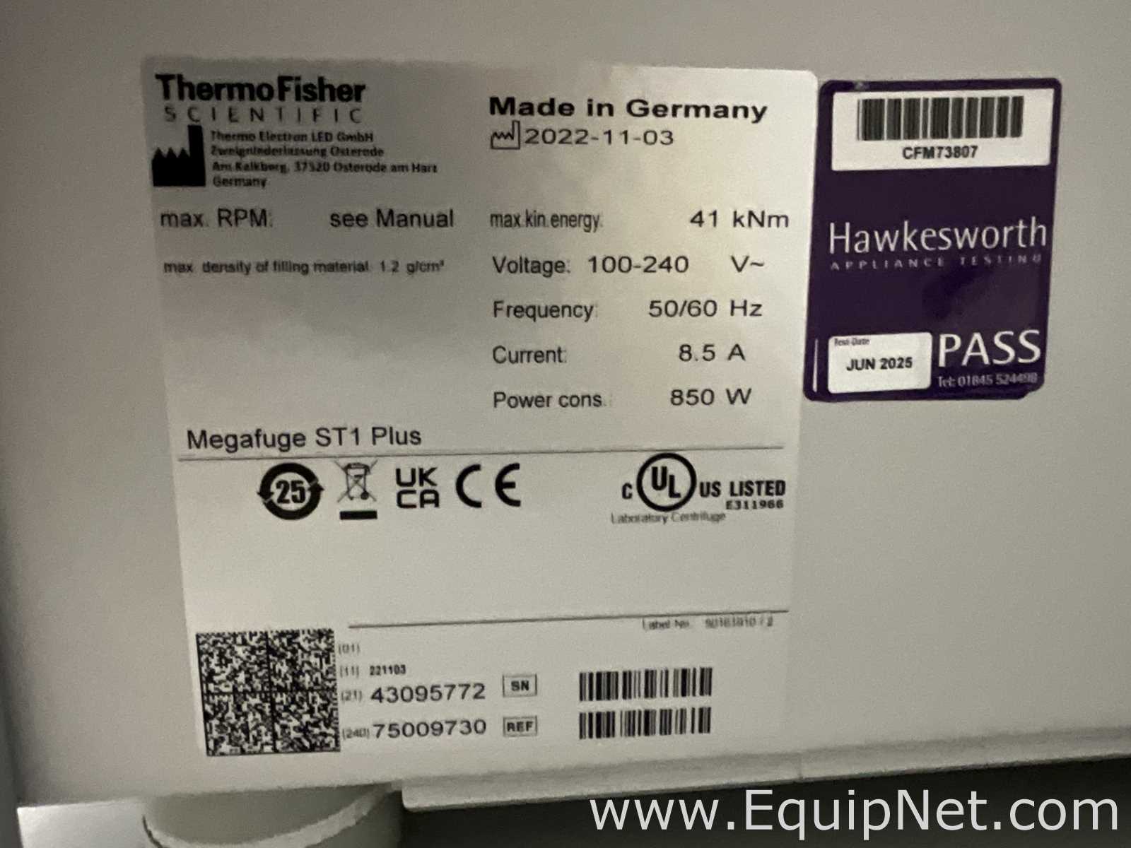 Thermo Fisher Scientific Megafuge ST1 Plus Laboratory Centrifuge