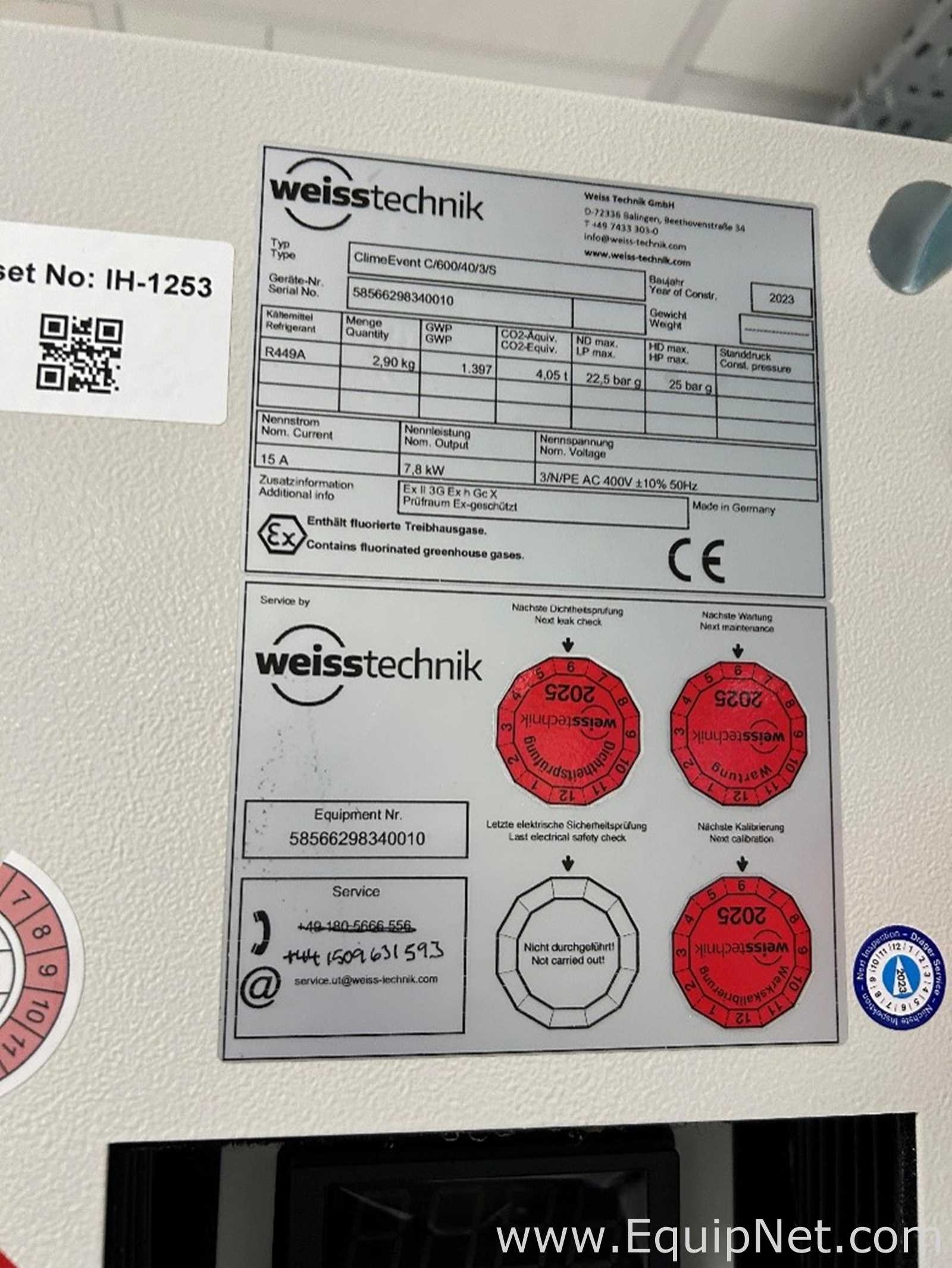 Weisstechnik ClimeEvent C 600 40 3 Environmental Test Chamber