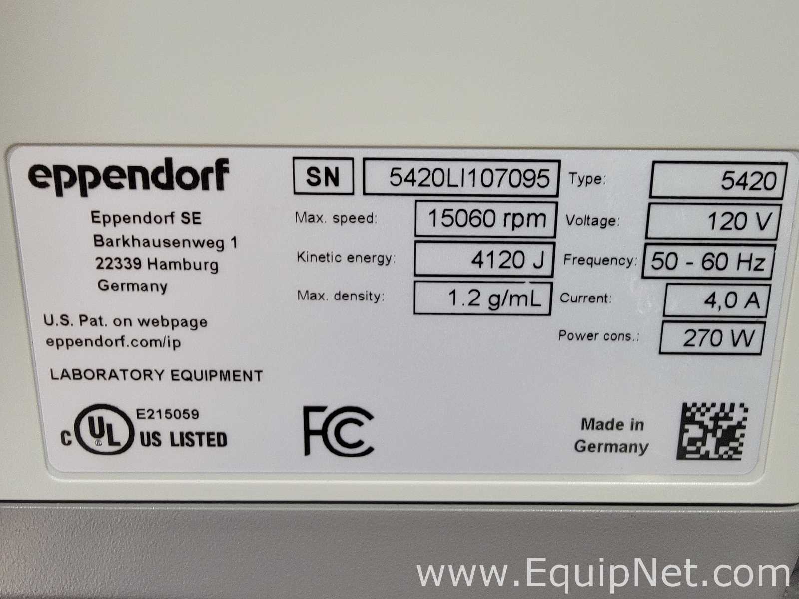 Lot of 2 Eppendorf 5420 Laboratory Centrifuge with FA-24X2 Rotor