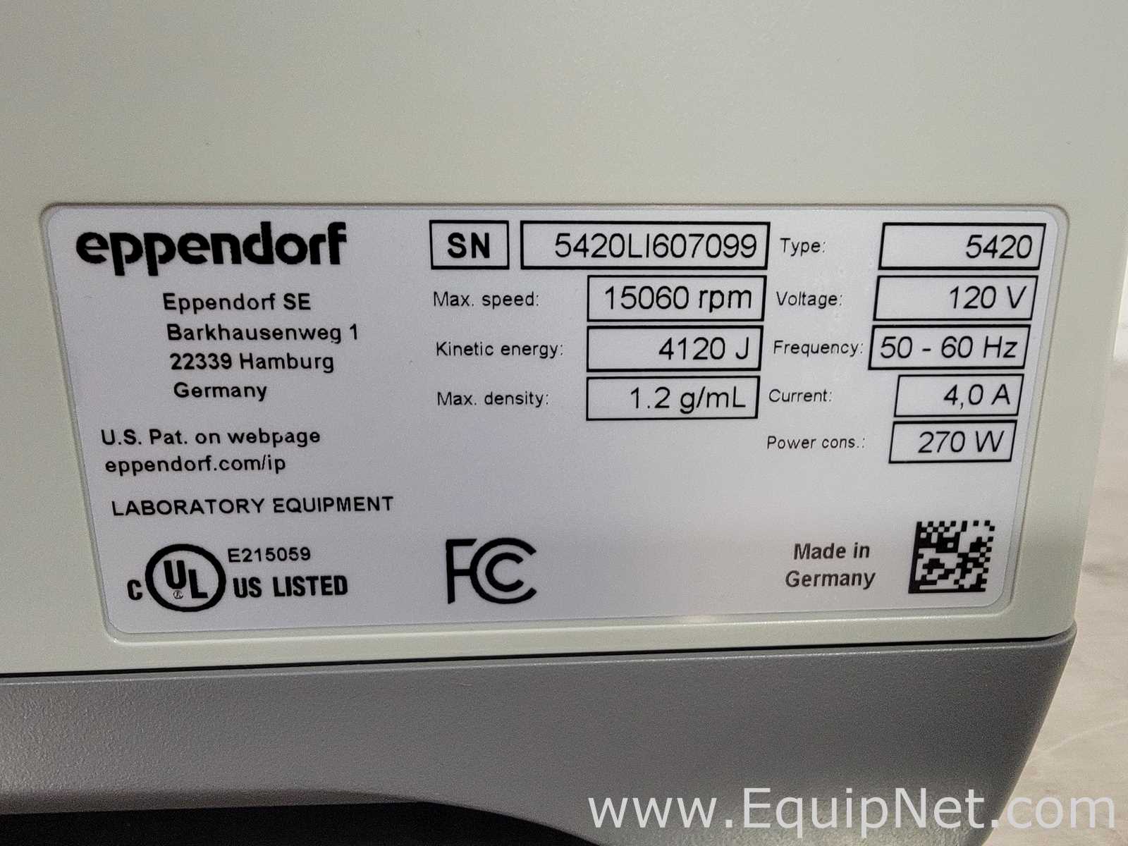 Lot of 2 Eppendorf 5420 Laboratory Centrifuge with FA-24X2 Rotor
