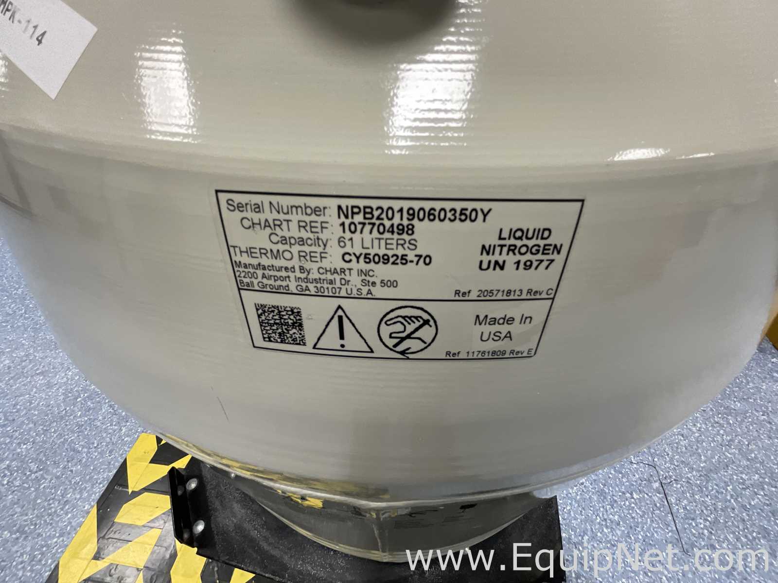 Chart Inc. 61 Litre Portable Liquid Nitrogen Sample Storage Dewar