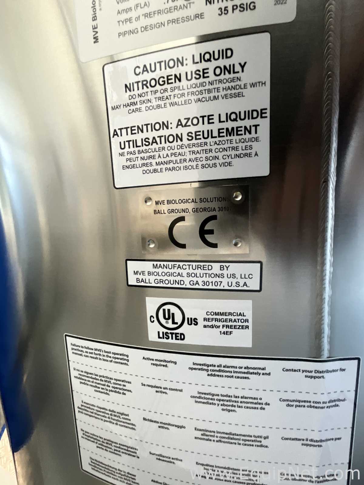 MVE Biological Solutions US MVE HECO 1542R-190AF-TS High Efficiency Liquid Nitrogen Freezer
