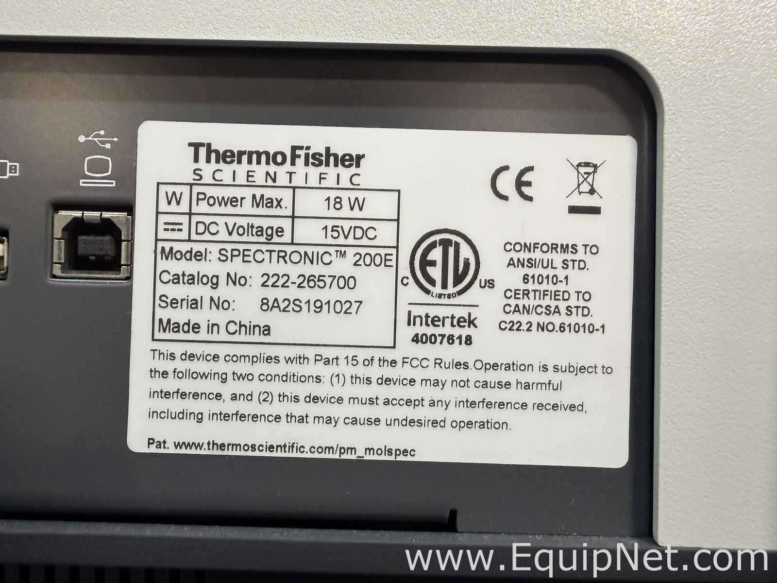 Espectrofotómetro Thermo Fisher Scientific Spectronic 200E