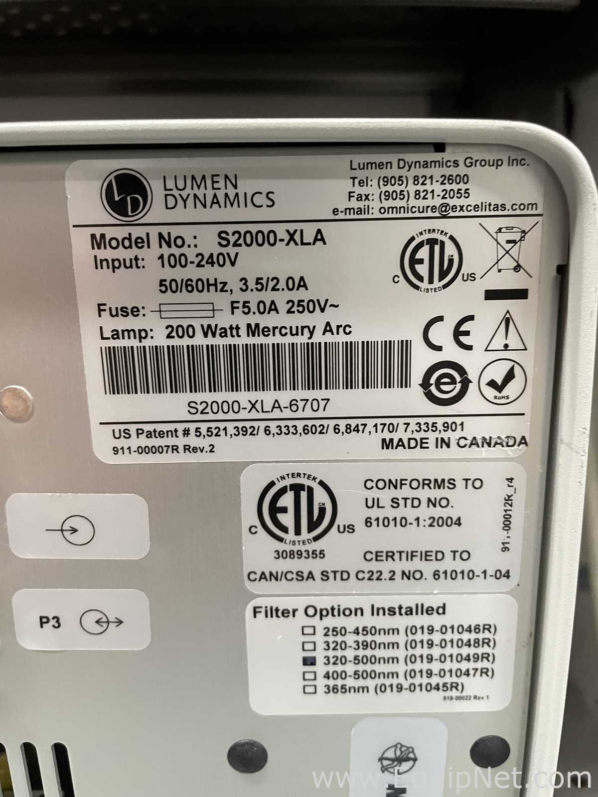 lote de  15 Cura UV Excelitas Technologies S2000