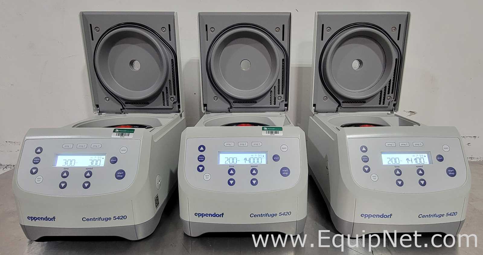 Lot of 3 Eppendorf 5420 Laboratory Centrifuge with FA-24X2 Rotor