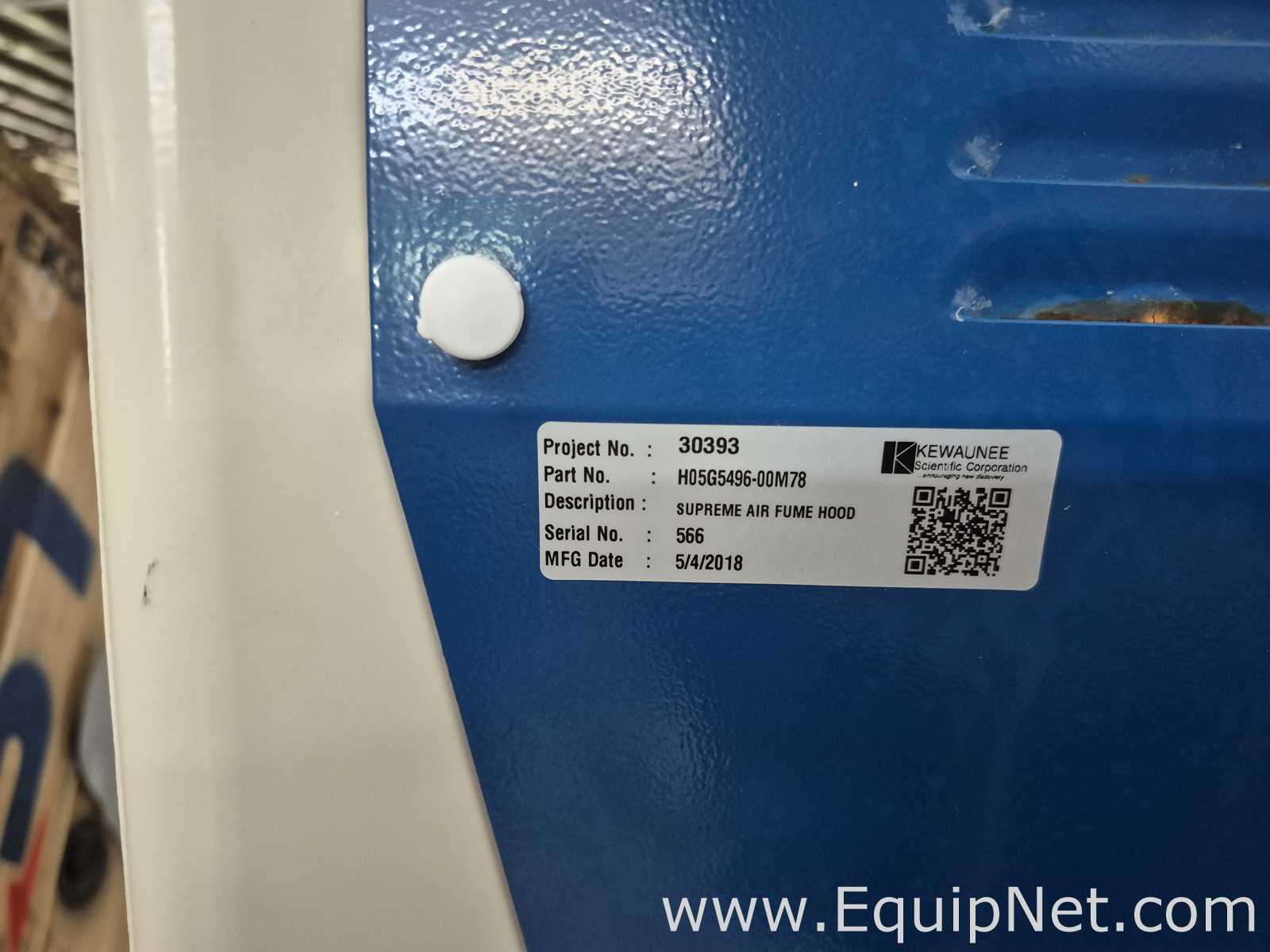 Kewaunee H05G5496-00M78 Supreme Air Fume Hood - Lab Crate No 13