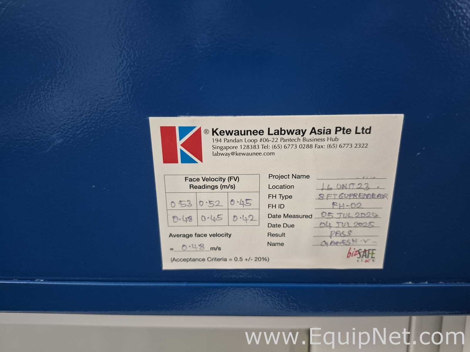 Kewaunee H05G5496-00M78 Supreme Air Fume Hood - Lab Crate No 13