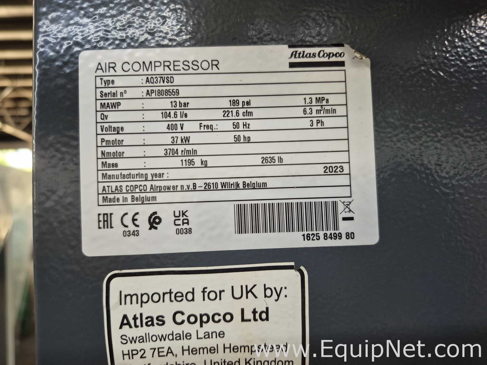 Atlas Copco AQ37VSD Air Compressor No 2