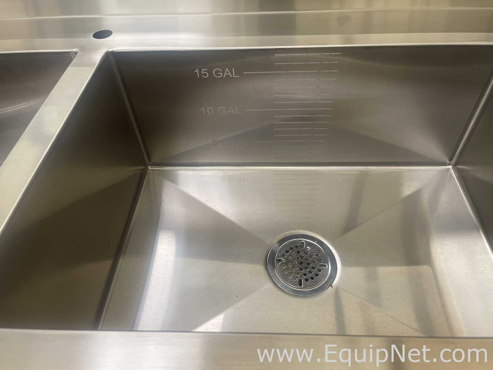 Lot of 3 Stainless Steel Laboratory Sinks w/ height adjustable hydraulic lifts