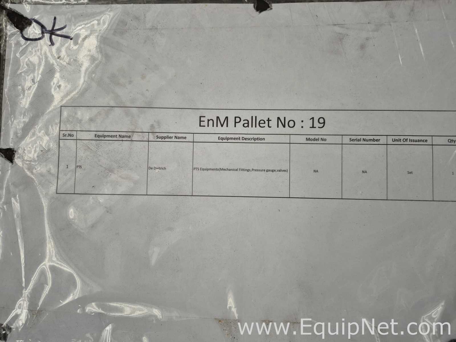 PTS Equipments - Mechanical Fittings, Pressure Gauge and Valves - Pallet No 19