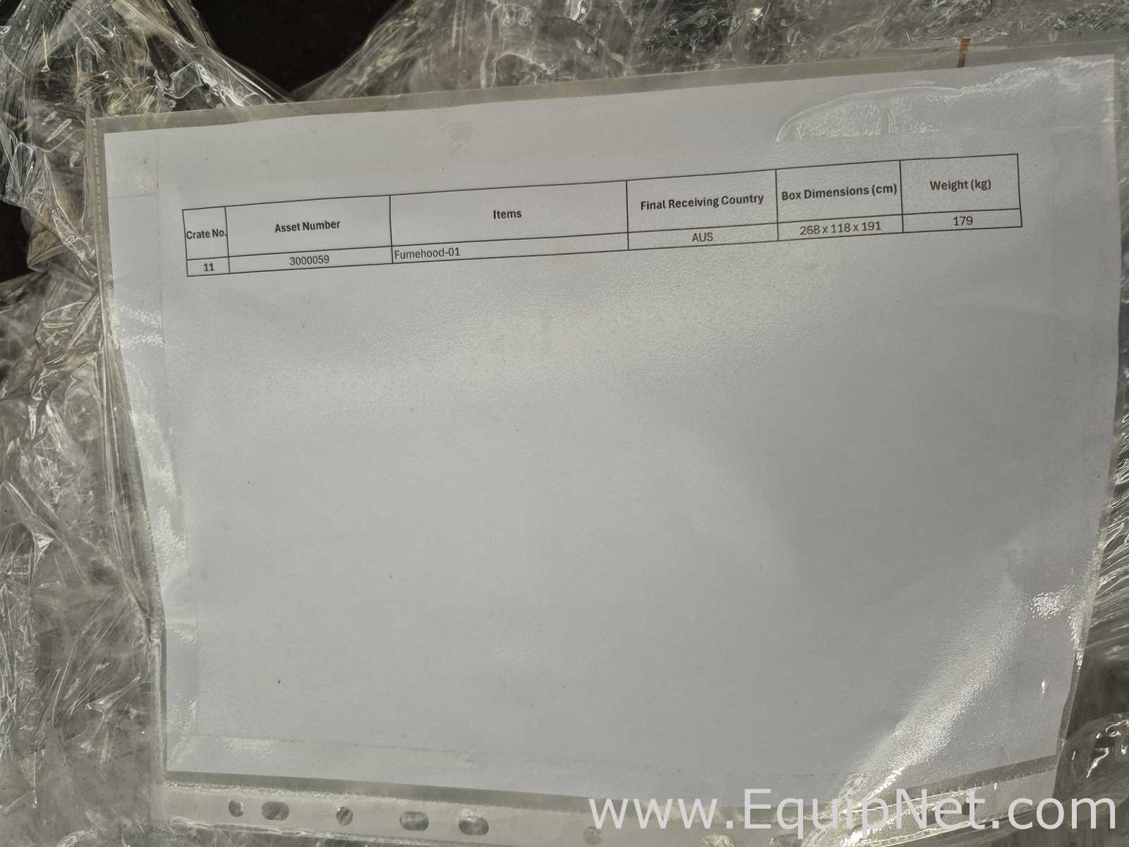 Kewaunee Scientific Supreme Air Laboratory Fume Hood - Lab Crate Mo 11