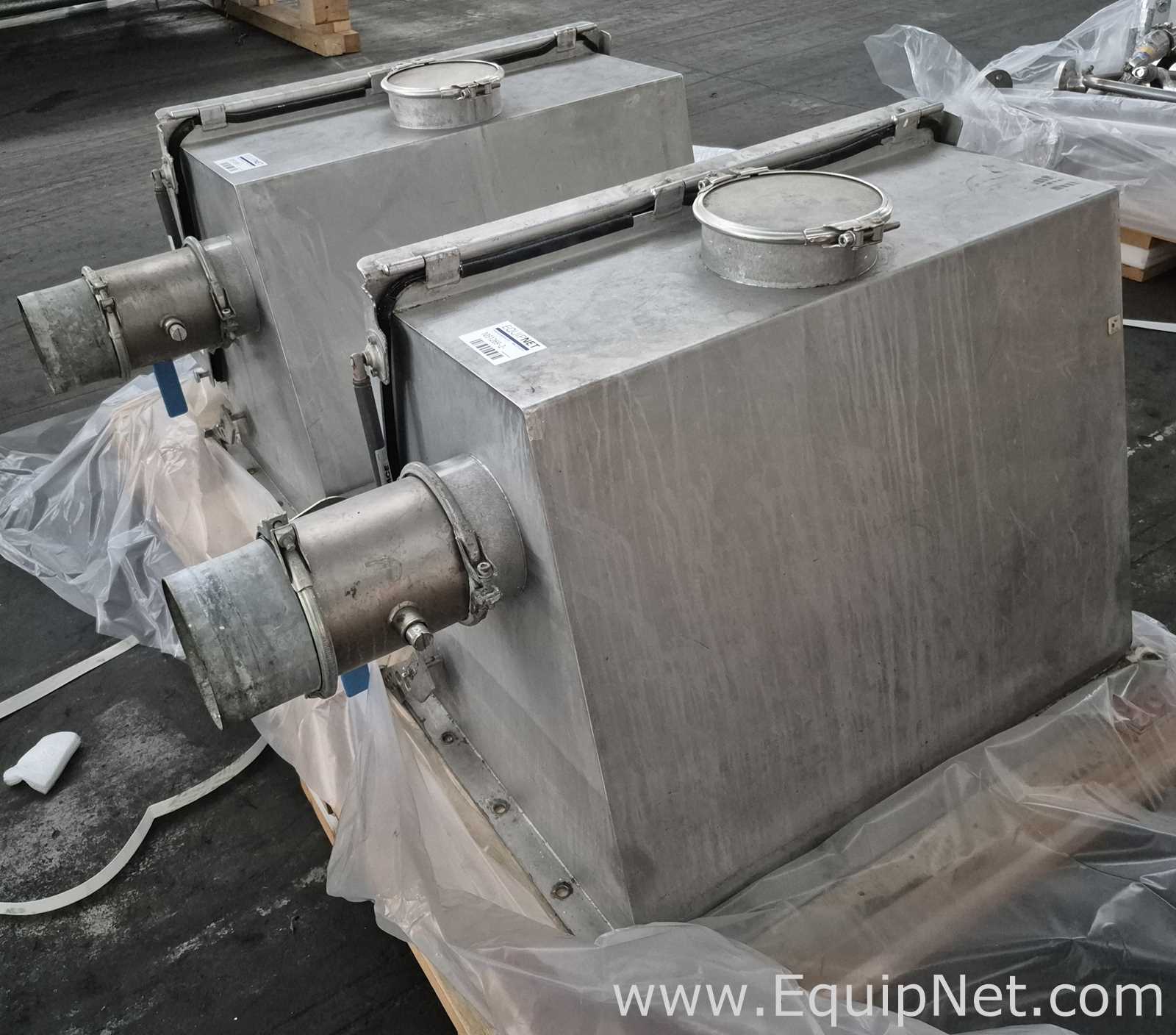Lot of Two Solid Solutions Group SMS Powder Feeding Hoppers Formulation 2 and 3 - Pallet No3