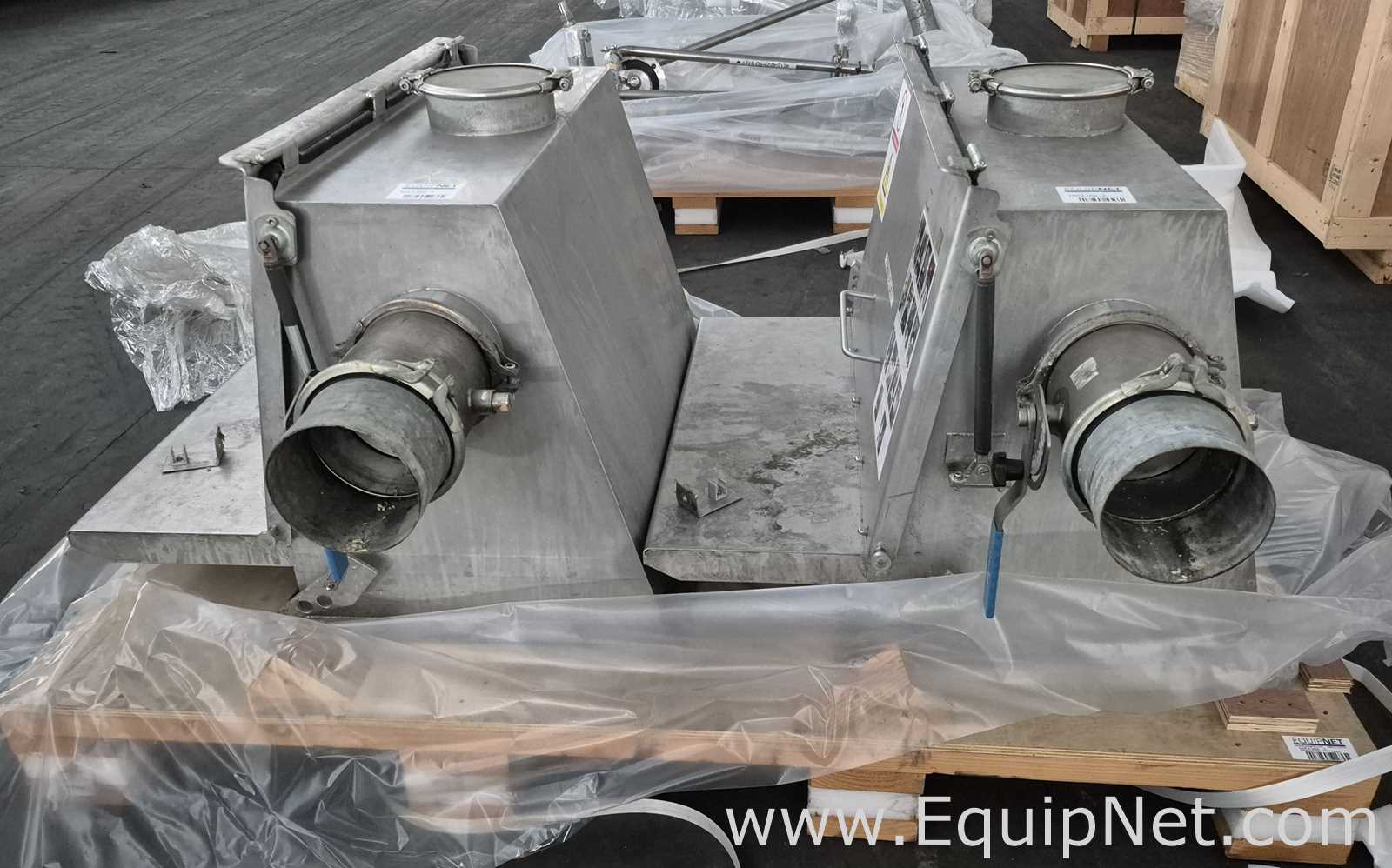Lot of Two Solid Solutions Group SMS Powder Feeding Hoppers Formulation 2 and 3 - Pallet No3