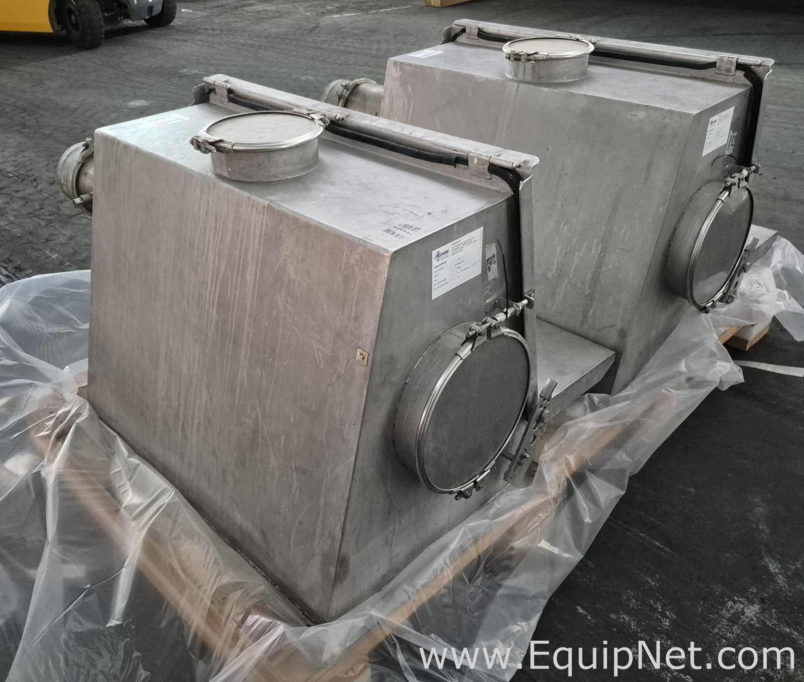 Lot of Two Solid Solutions Group SMS Powder Feeding Hoppers Formulation 2 and 3 - Pallet No3