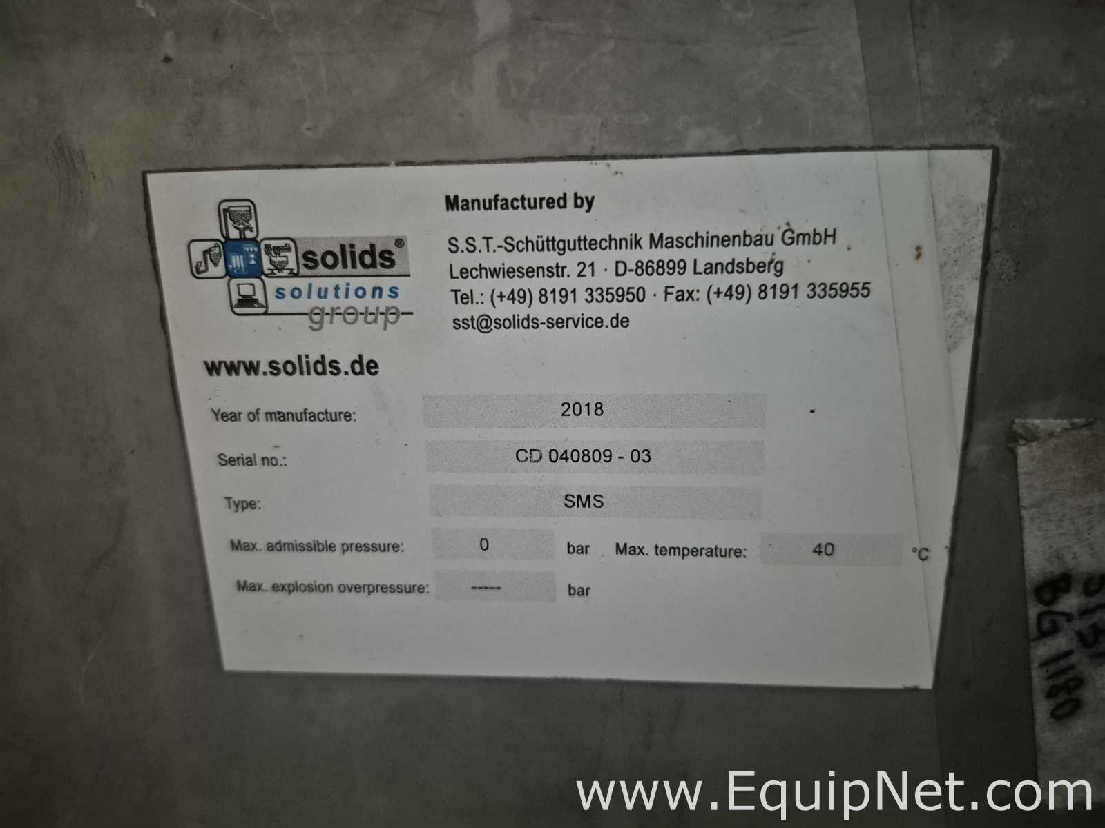 Lot of Two Solid Solutions Group SMS Powder Feeding Hoppers Formulation 2 and 3 - Pallet No3