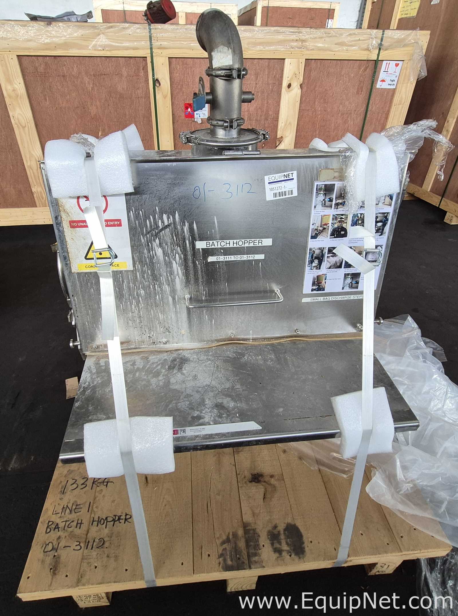 Netzsch High Shear Milling Skid with 4000L Premix Holding Cooled Tank, Hopper - Premix Neu Skid 1-1