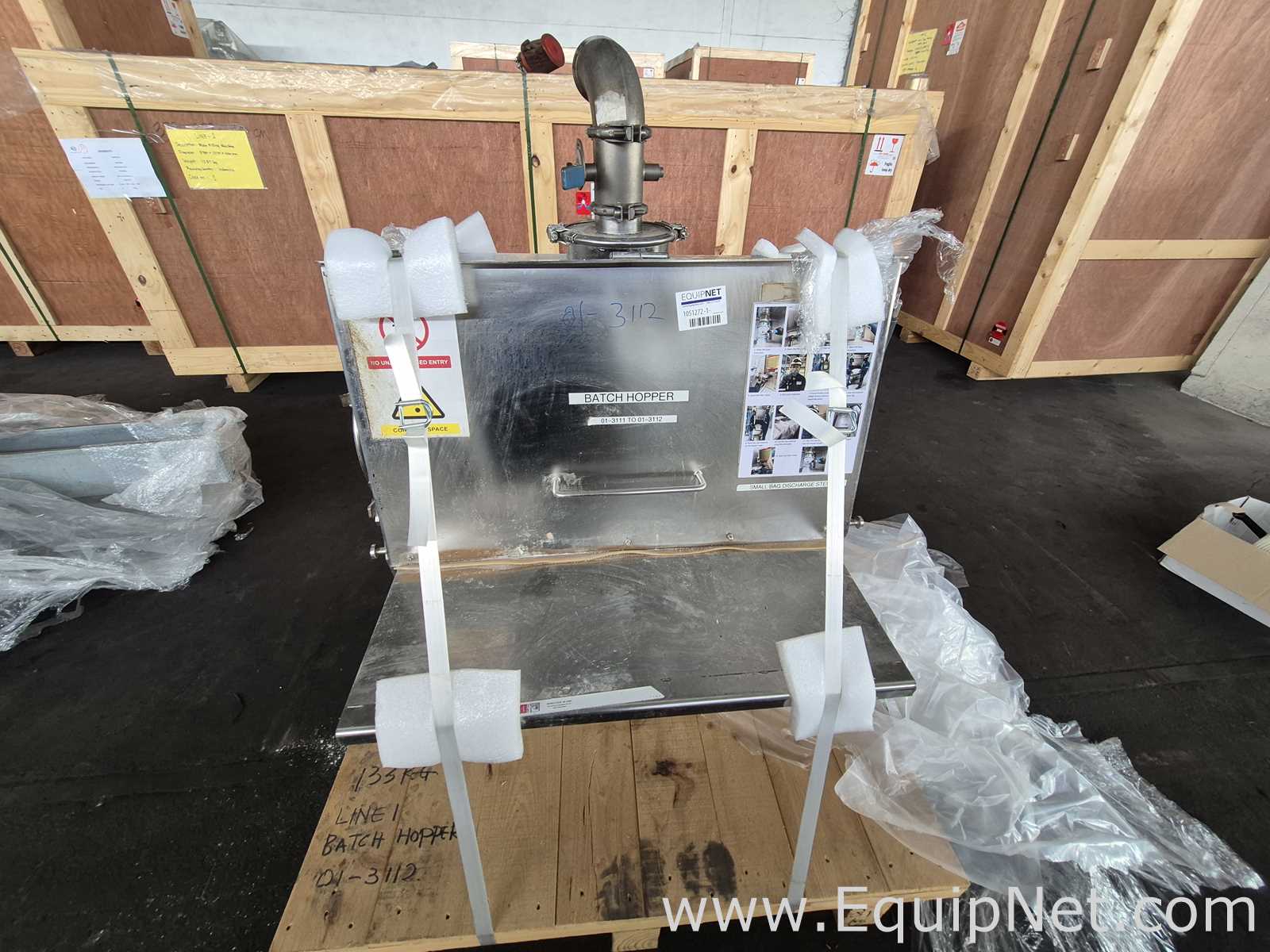 Netzsch High Shear Milling Skid with 4000L Premix Holding Cooled Tank, Hopper - Premix Neu Skid 1-1