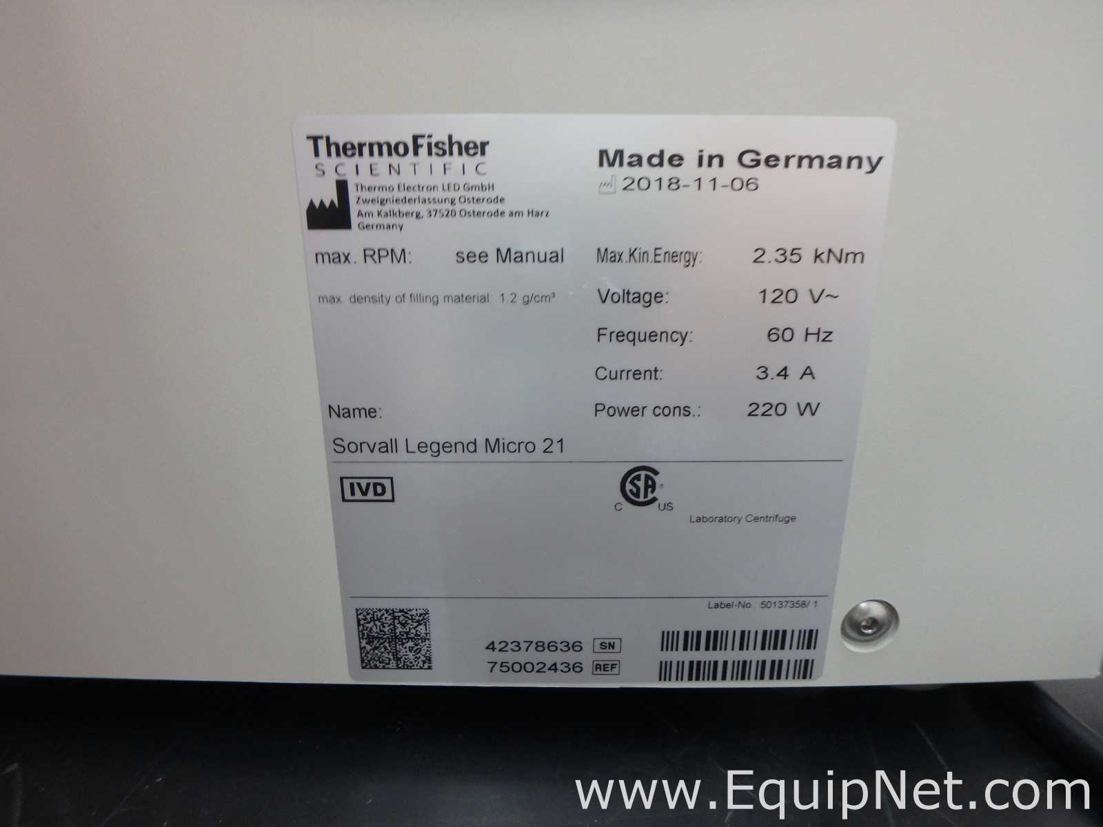 Thermo Scientific Legand Micro 21 Centrifuge