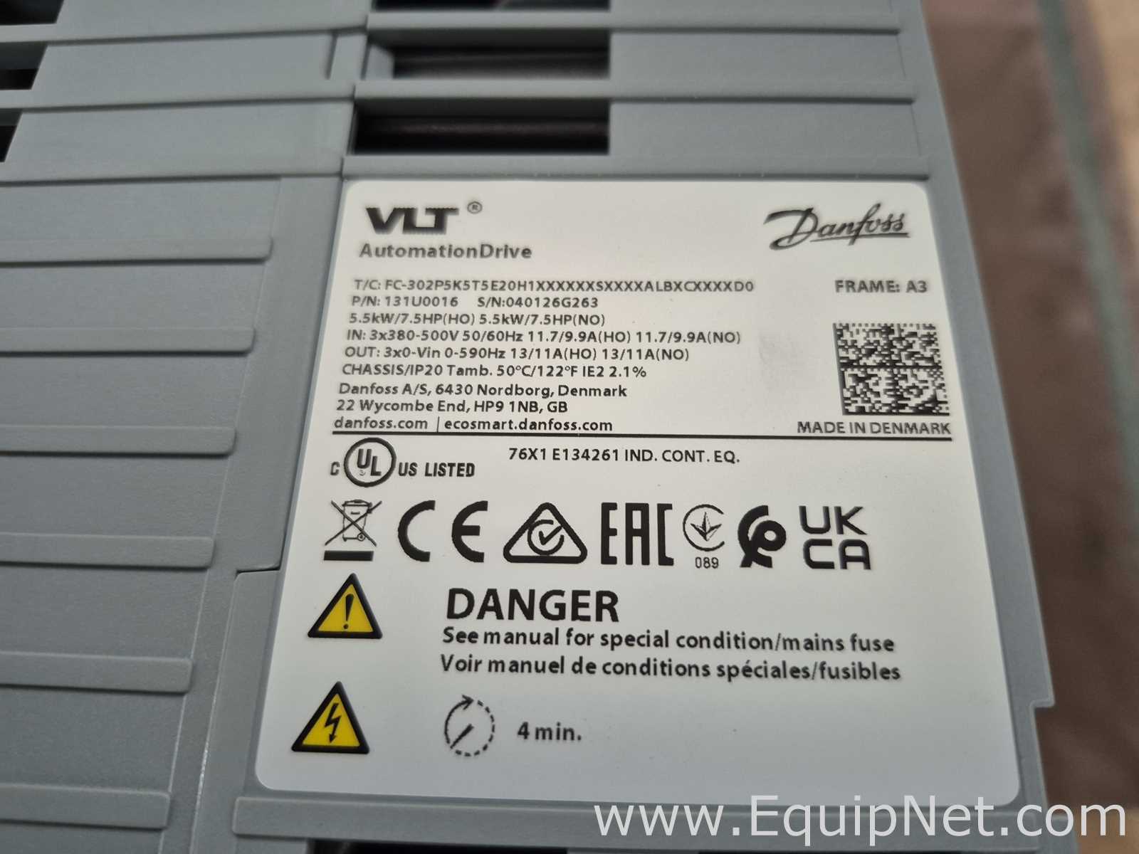 Lot of 8 Danfoss Variable Speed Drives - Pallet No 1