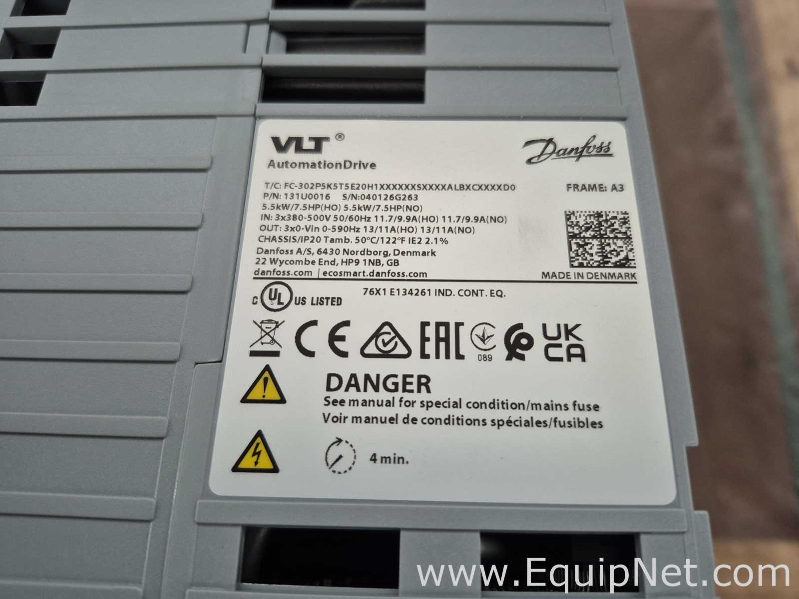 Lot of 8 Danfoss Variable Speed Drives - Pallet No 1