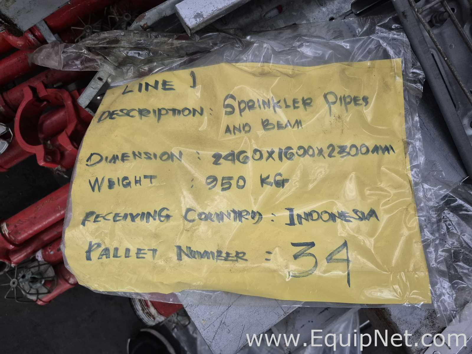 Line 1 - Sprinkler Pipes and Beam - Pallet No 34