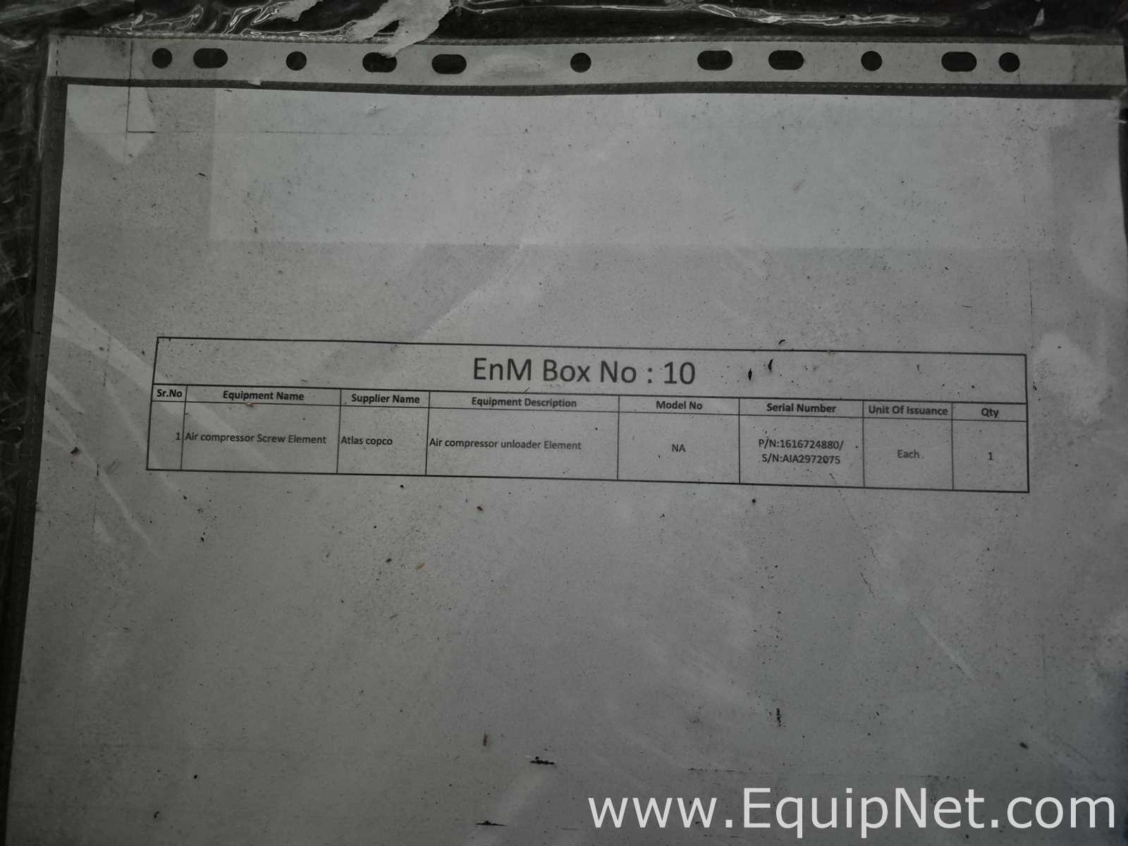 Atlas Copco Air Compressor Unloader Element - Box No 10