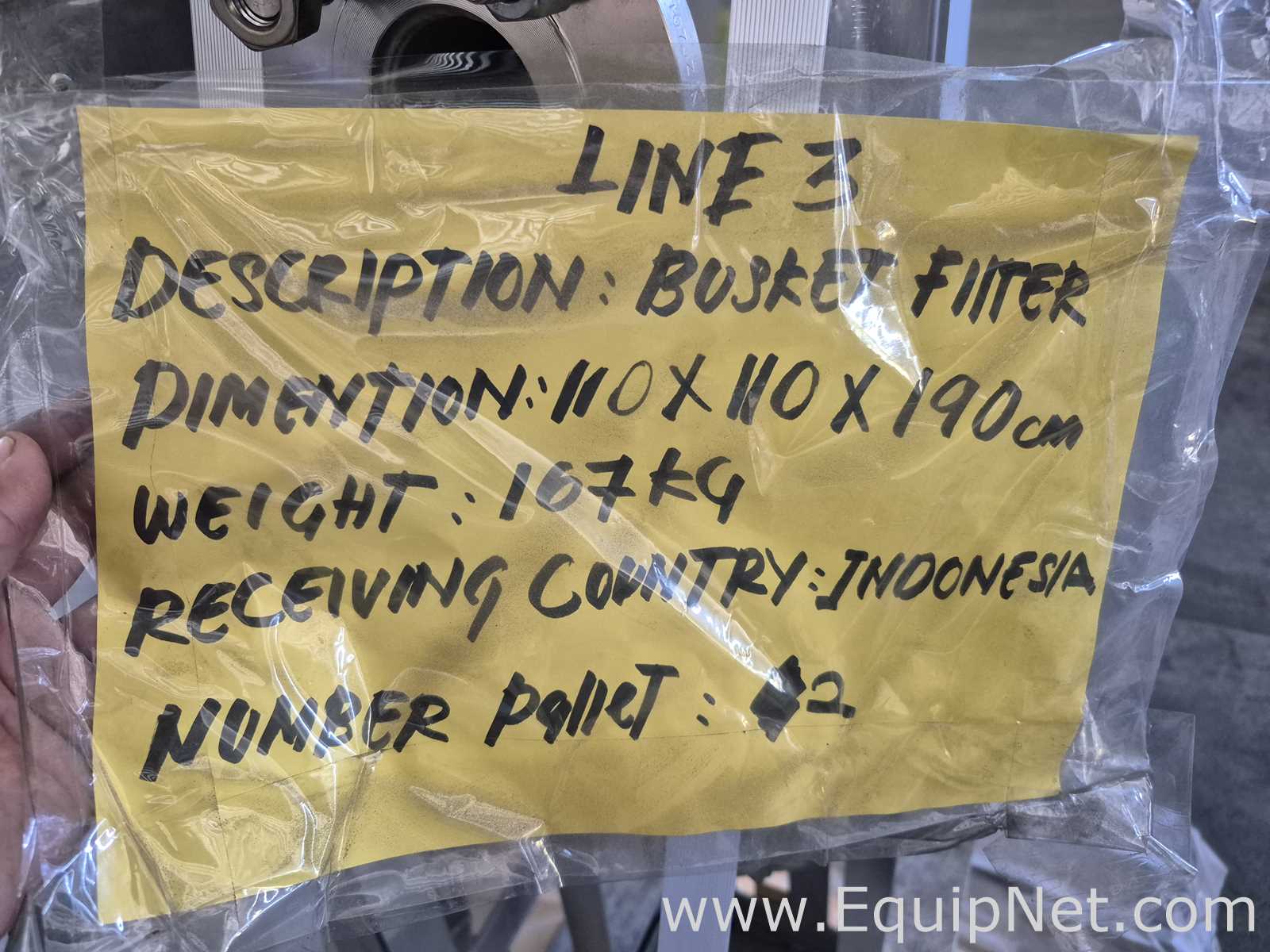 Line 3 - Basket Filter - Two SS 304 Filters - Pallet No 2