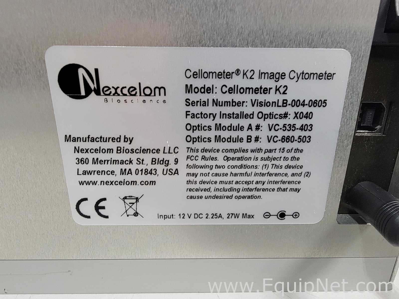 Citômetro Nexcelom Bioscience Cellometer K2