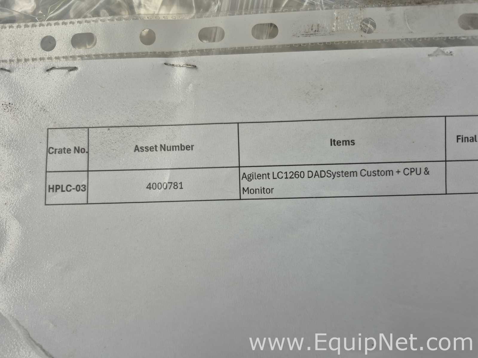 Agilent Technologies LC1260 with MCT, DAD HS, Quat Pump, Vial Sampler - HPLC 03