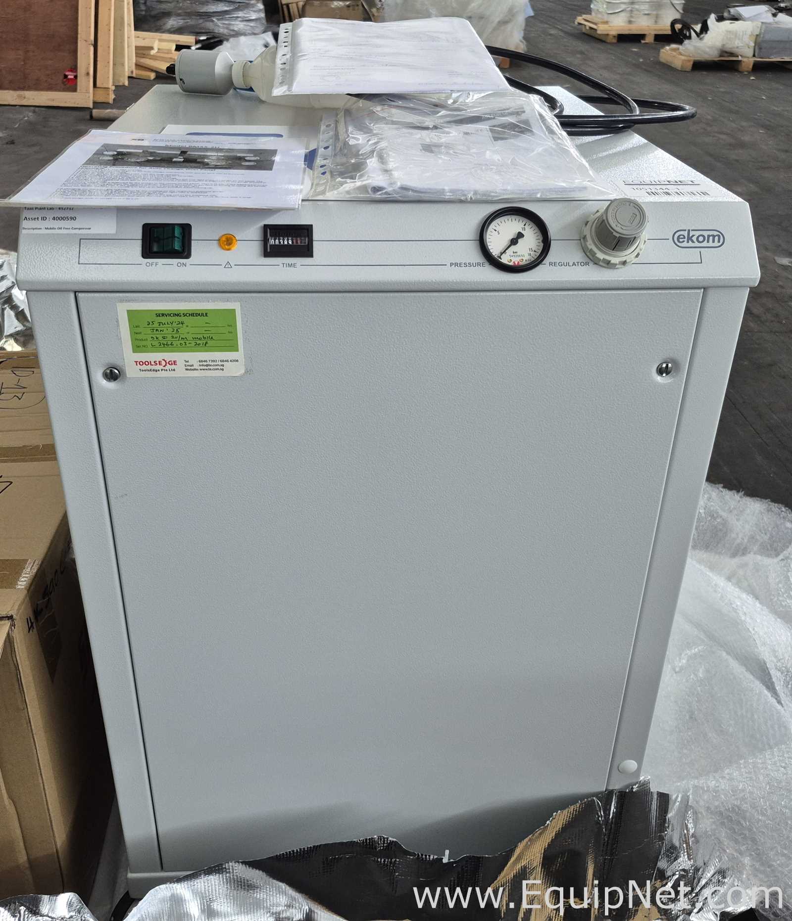 Ekom DK50 2V/M MOBILE Air Compressor wth Gas Auto Switch Panel - Lab Crate No 5