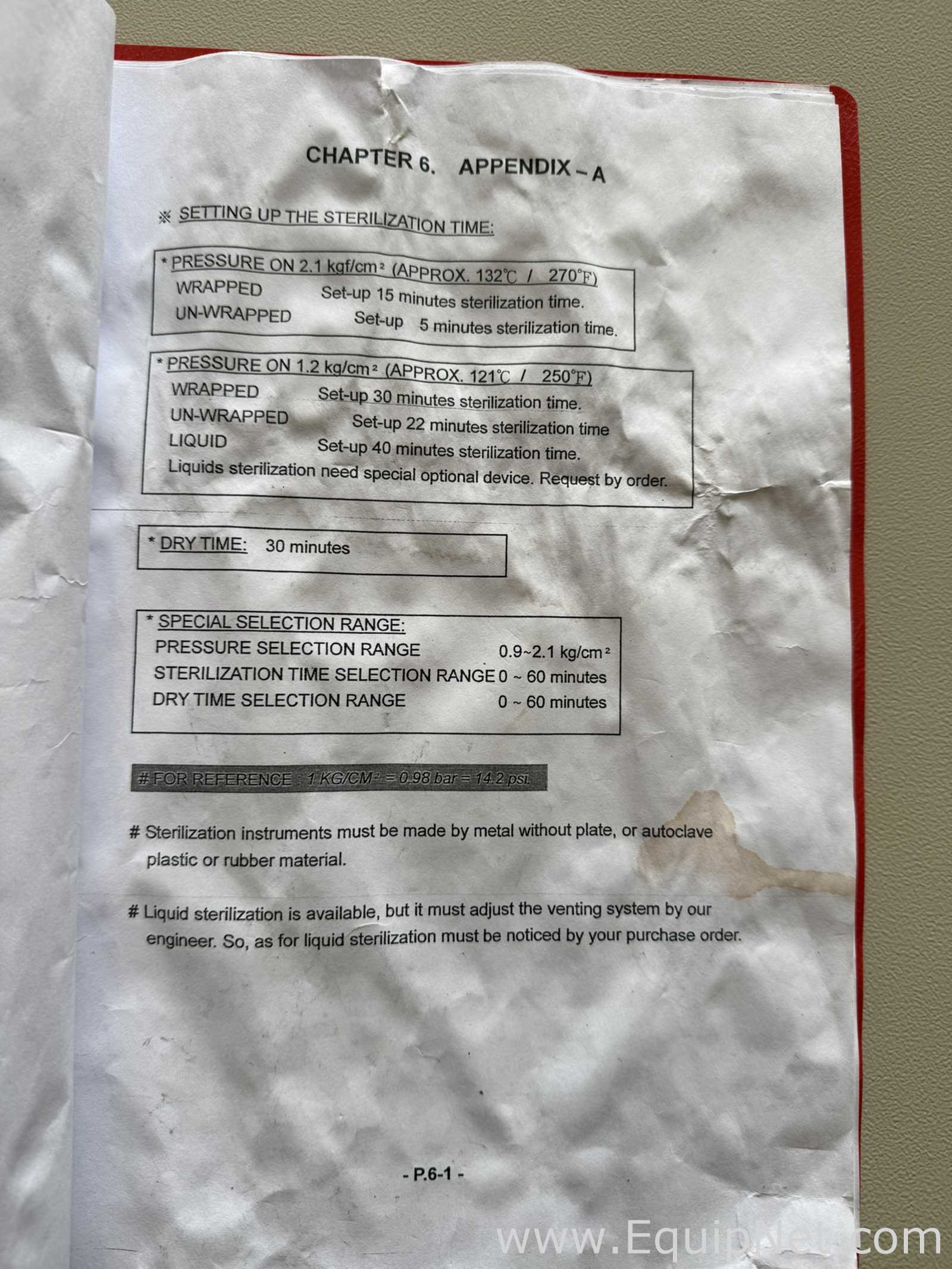 Uniequip Autoklav SA-300H 40L Autoclave