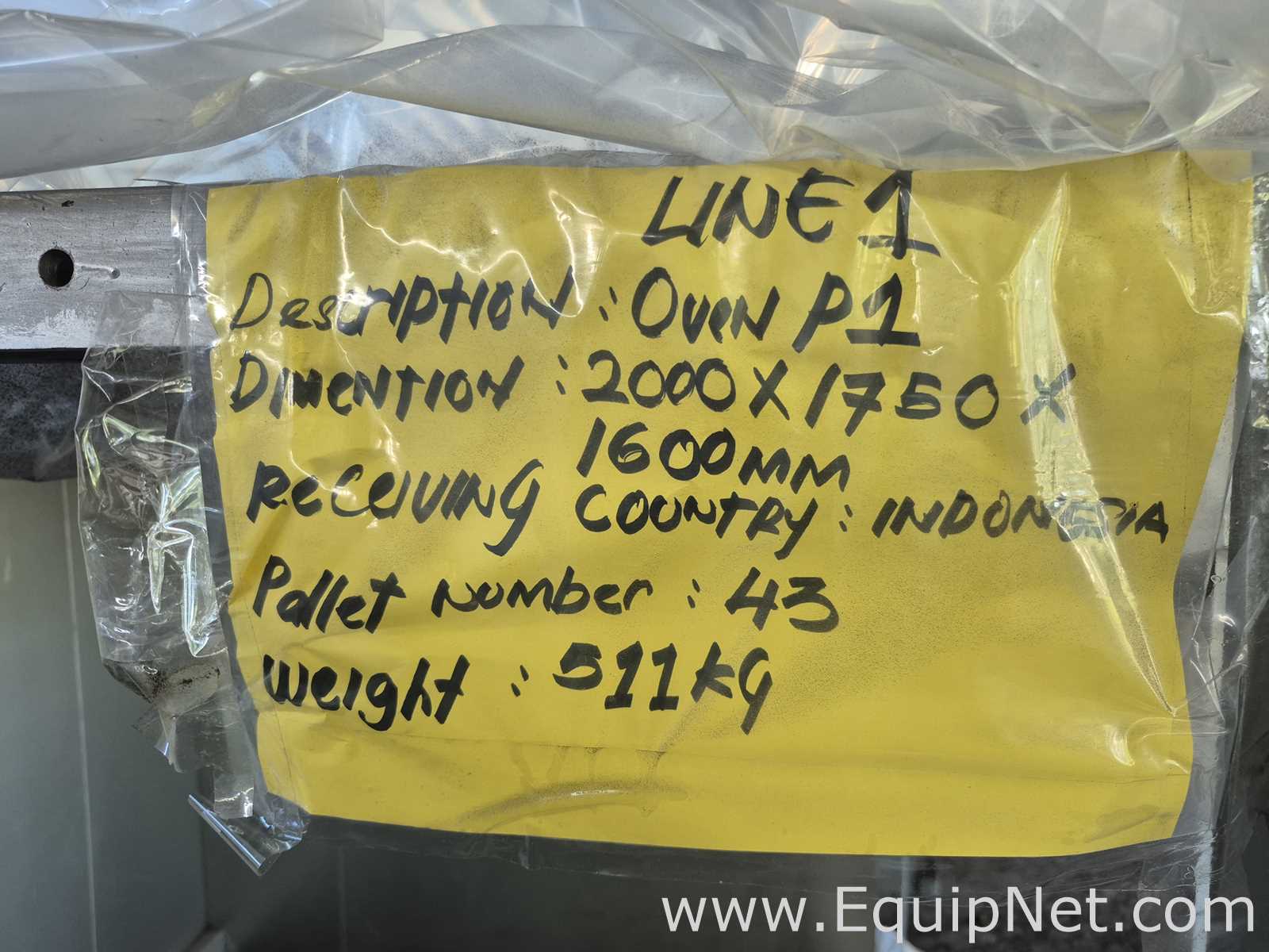 Line-1 Oven P1 - Pallet No 43
