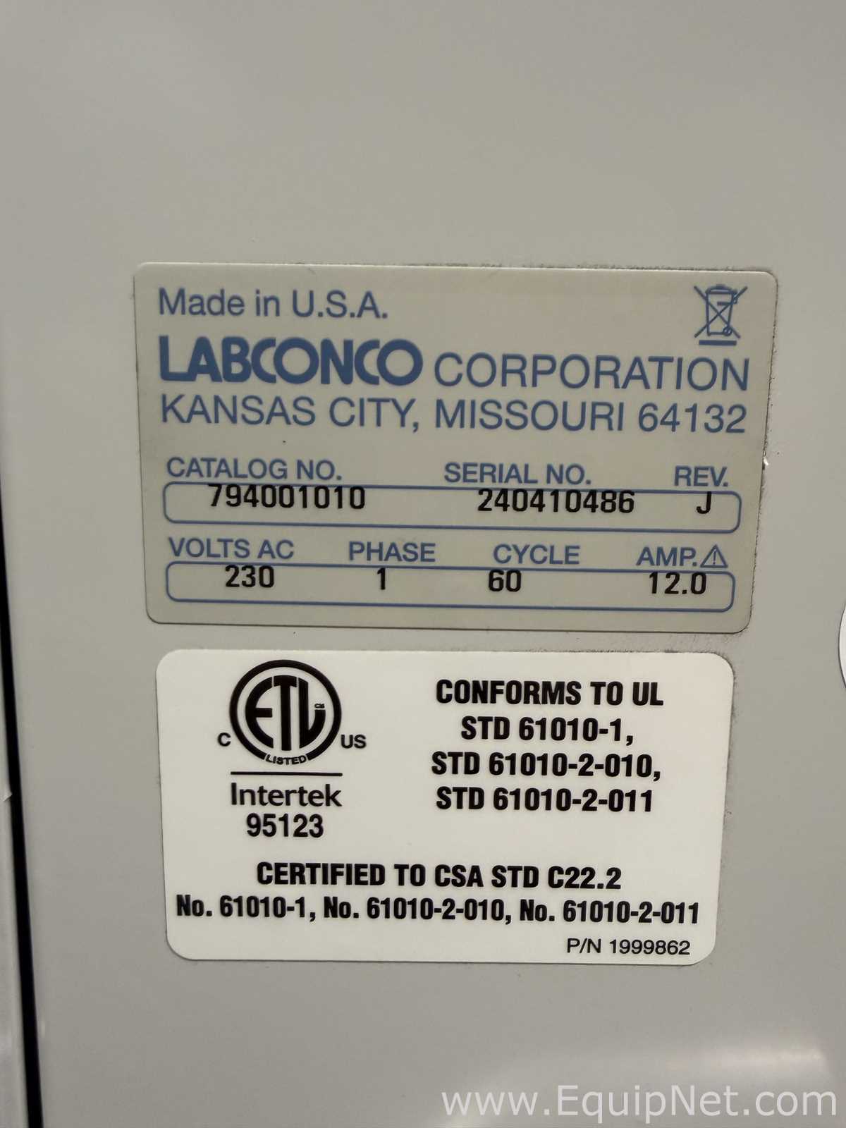 Liofilizador Labconco Corporation 794001010