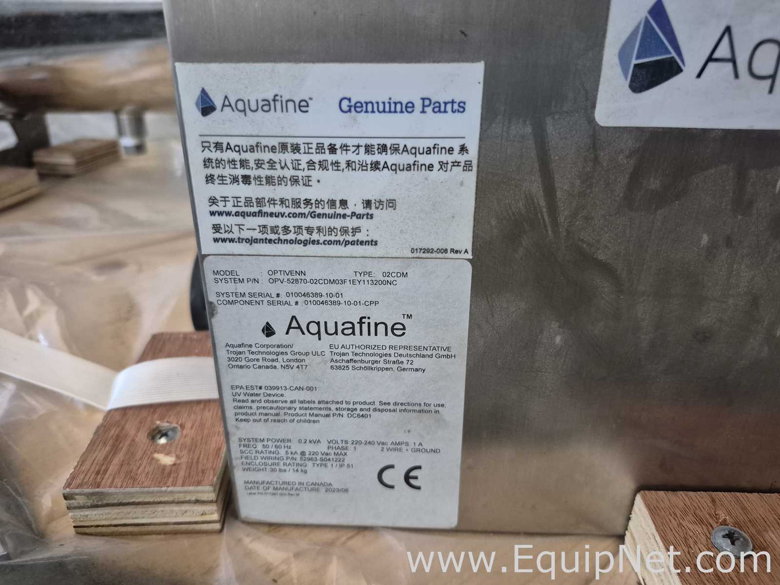 Sistema de Purificação e Destilação de Água Aquafine Corporation Optivenn