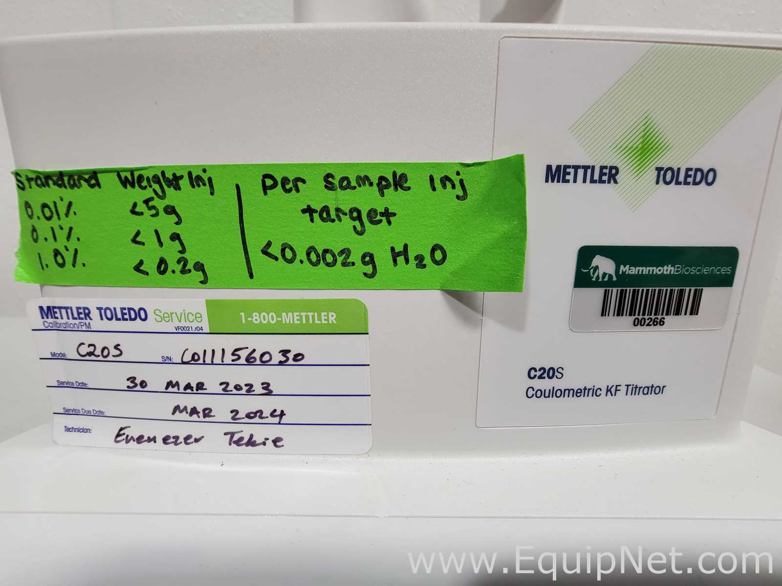 Mettler Toledo C20S Coulometric KF Titrator with Solvent Manager