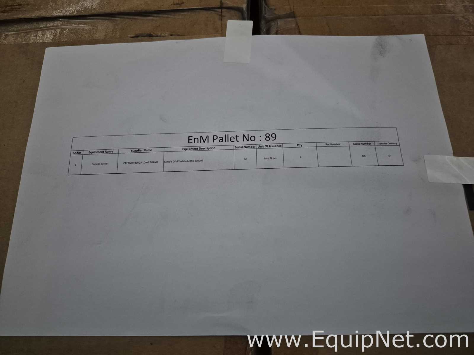 Lot of Sample CO-EX White Bottles 1000ml - Pallet No 89