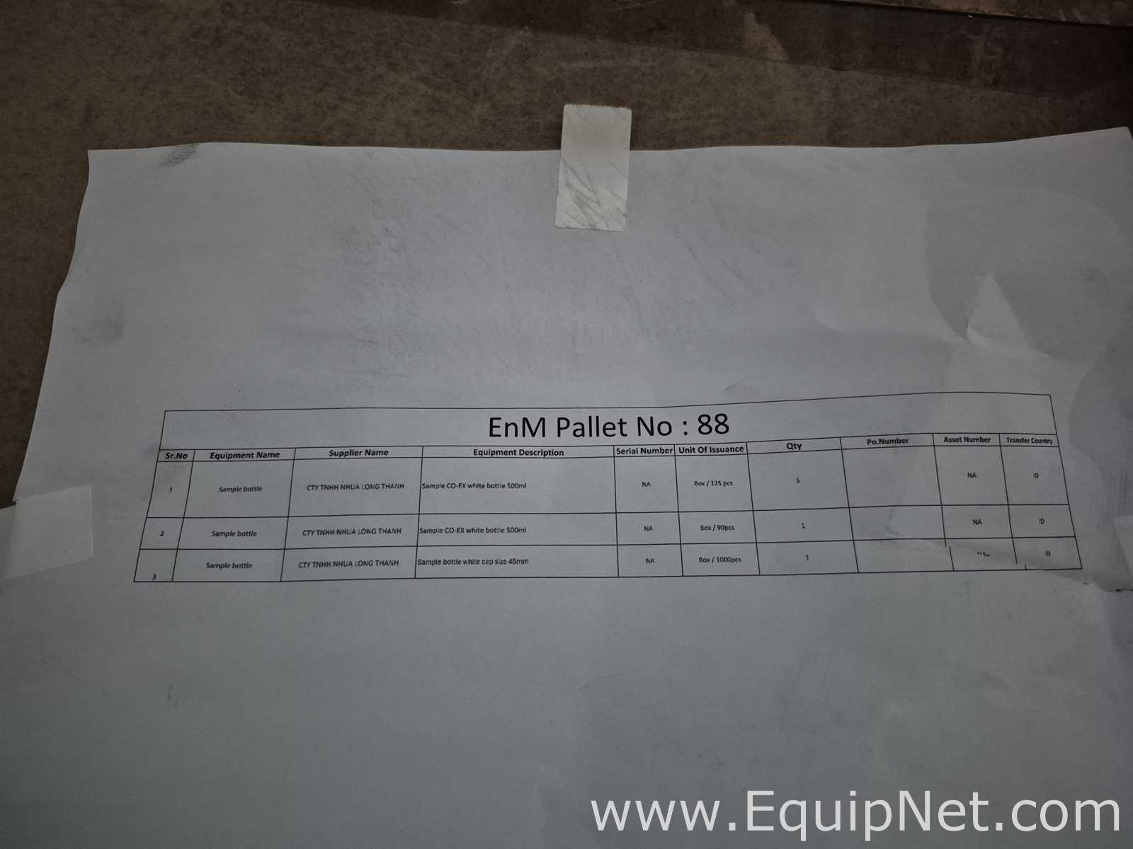 Lot of Sample CO-EX White Bottles 500 ml - Pallet No 88