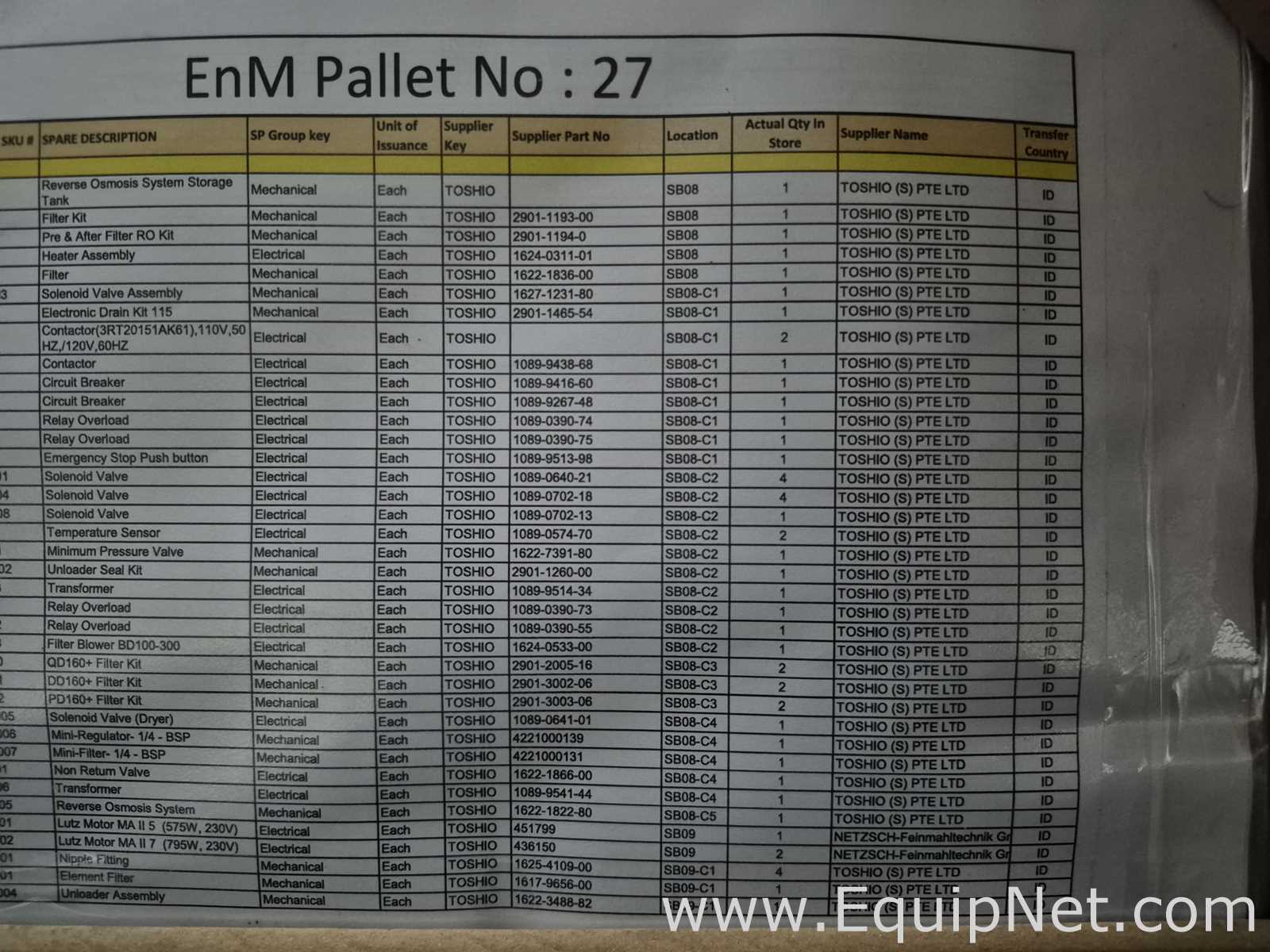 Lot of Air Compressor, Dust and Fume Extraction Spare Parts - Pallets No 27 and 37