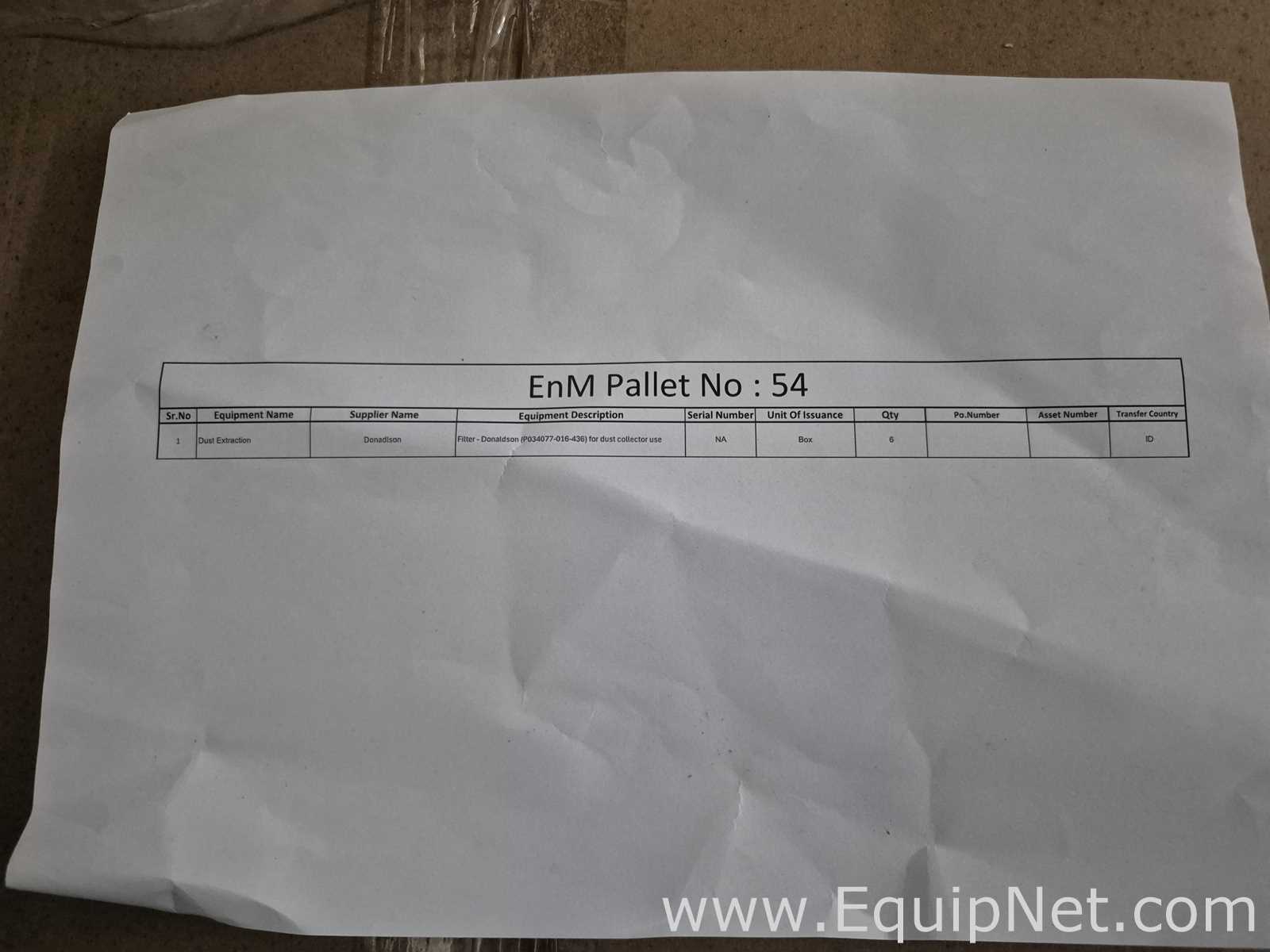 Lot of Donaldson Filter for Dust Collector Use - Pallet No 54