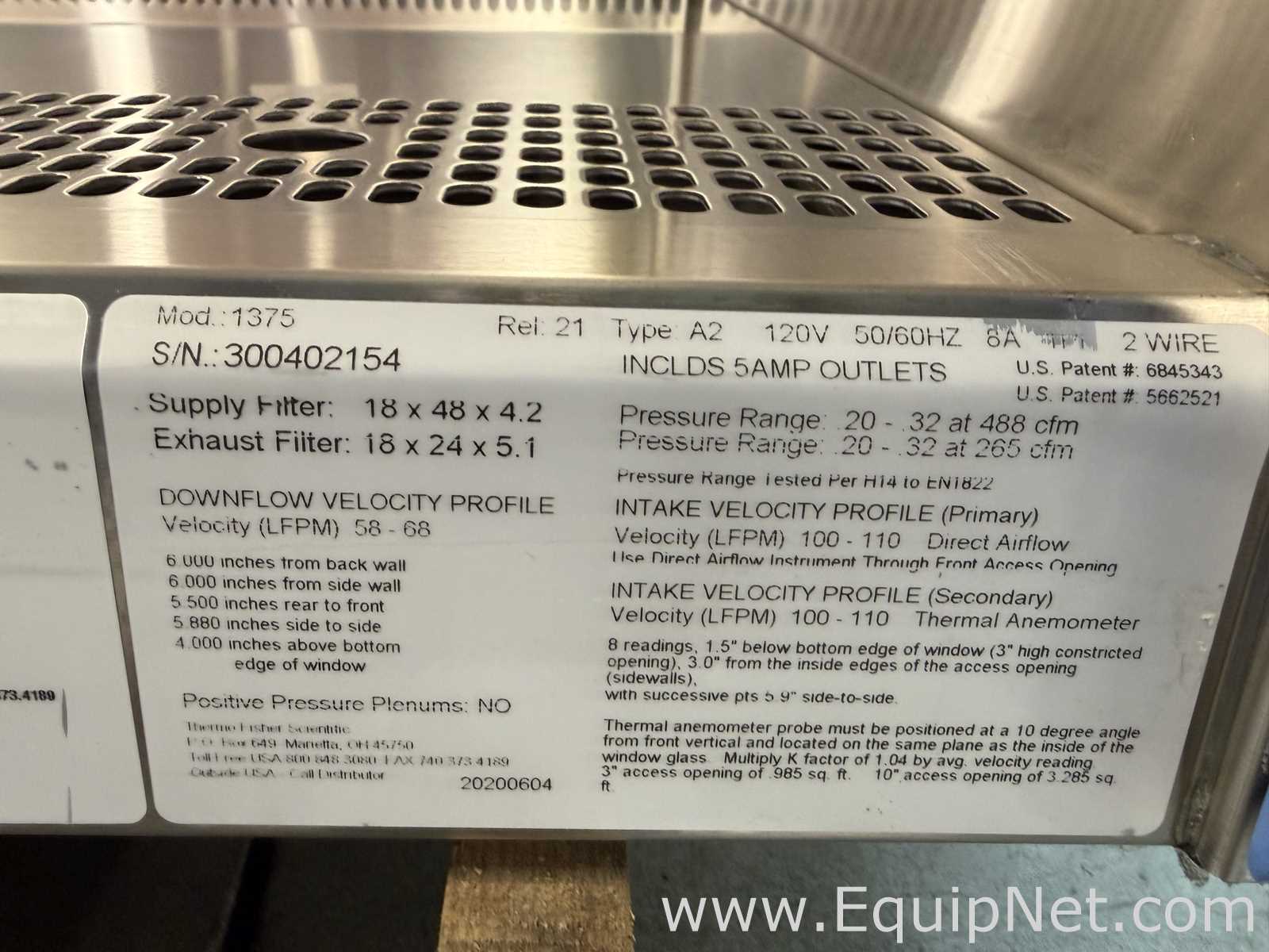 Thermo Fisher Scientific 1375 1300 Series A2 4Ft Biological Safety Cabinet with Stand