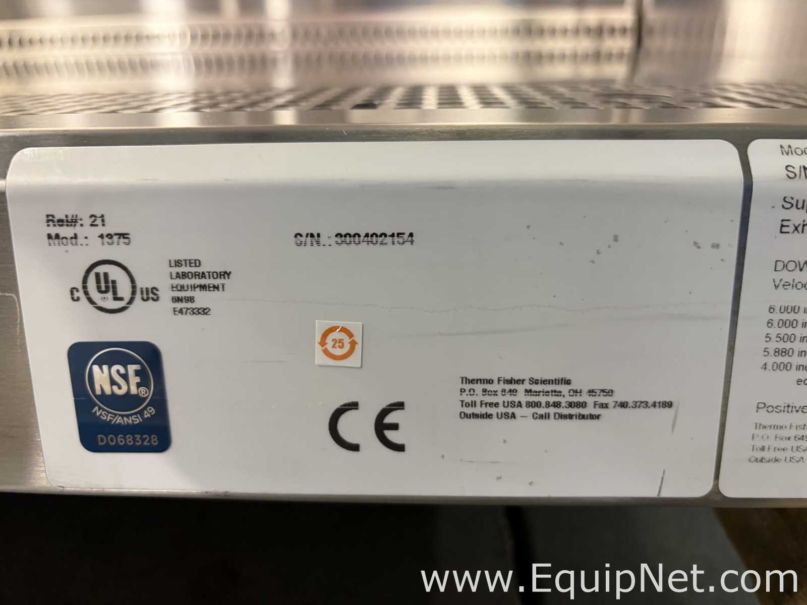 Thermo Fisher Scientific 1375 1300 Series A2 4Ft Biological Safety Cabinet with Stand