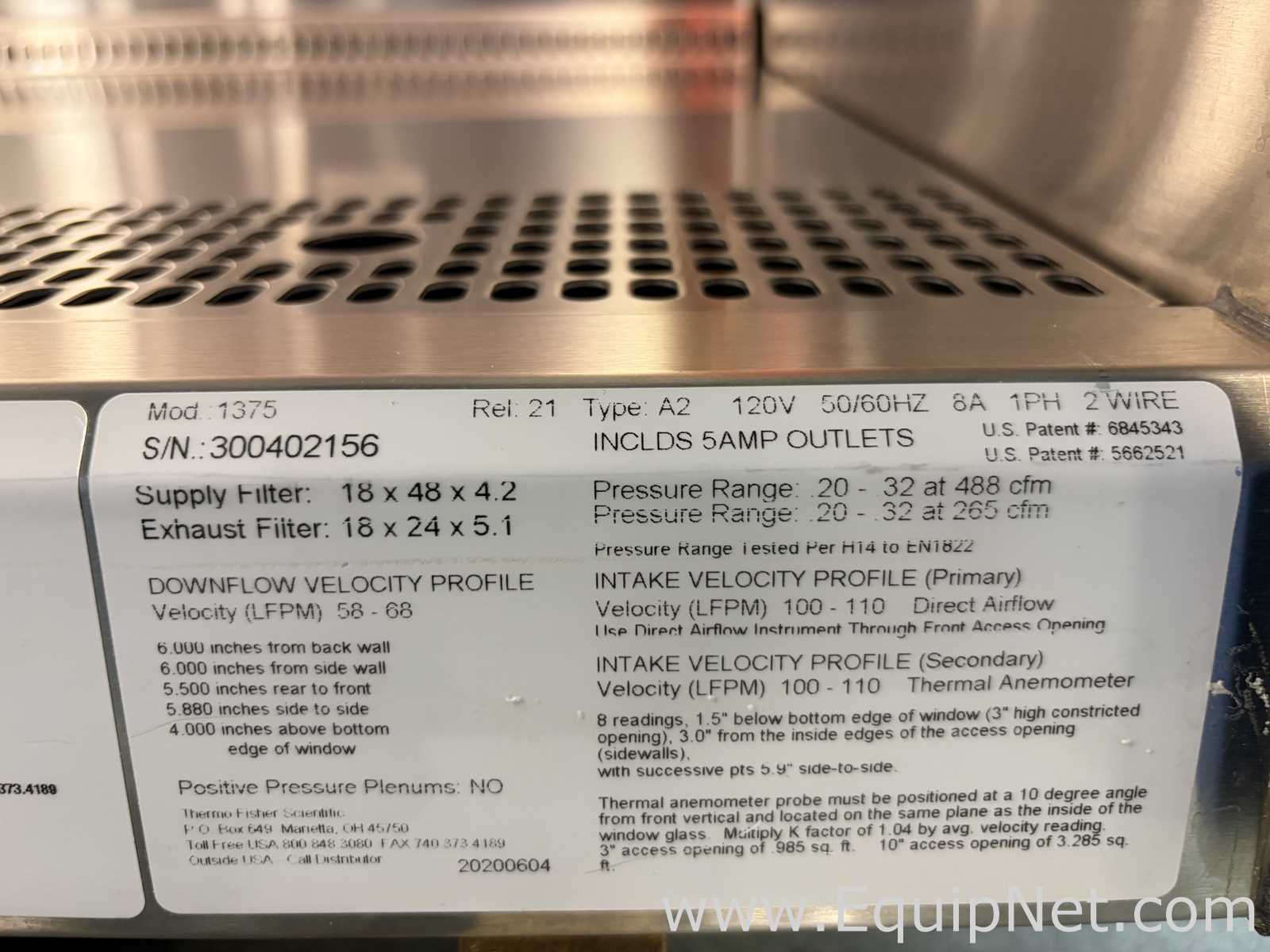 Thermo Fisher Scientific 1375 1300 Series A2 4Ft Biological Safety Cabinet with Stand