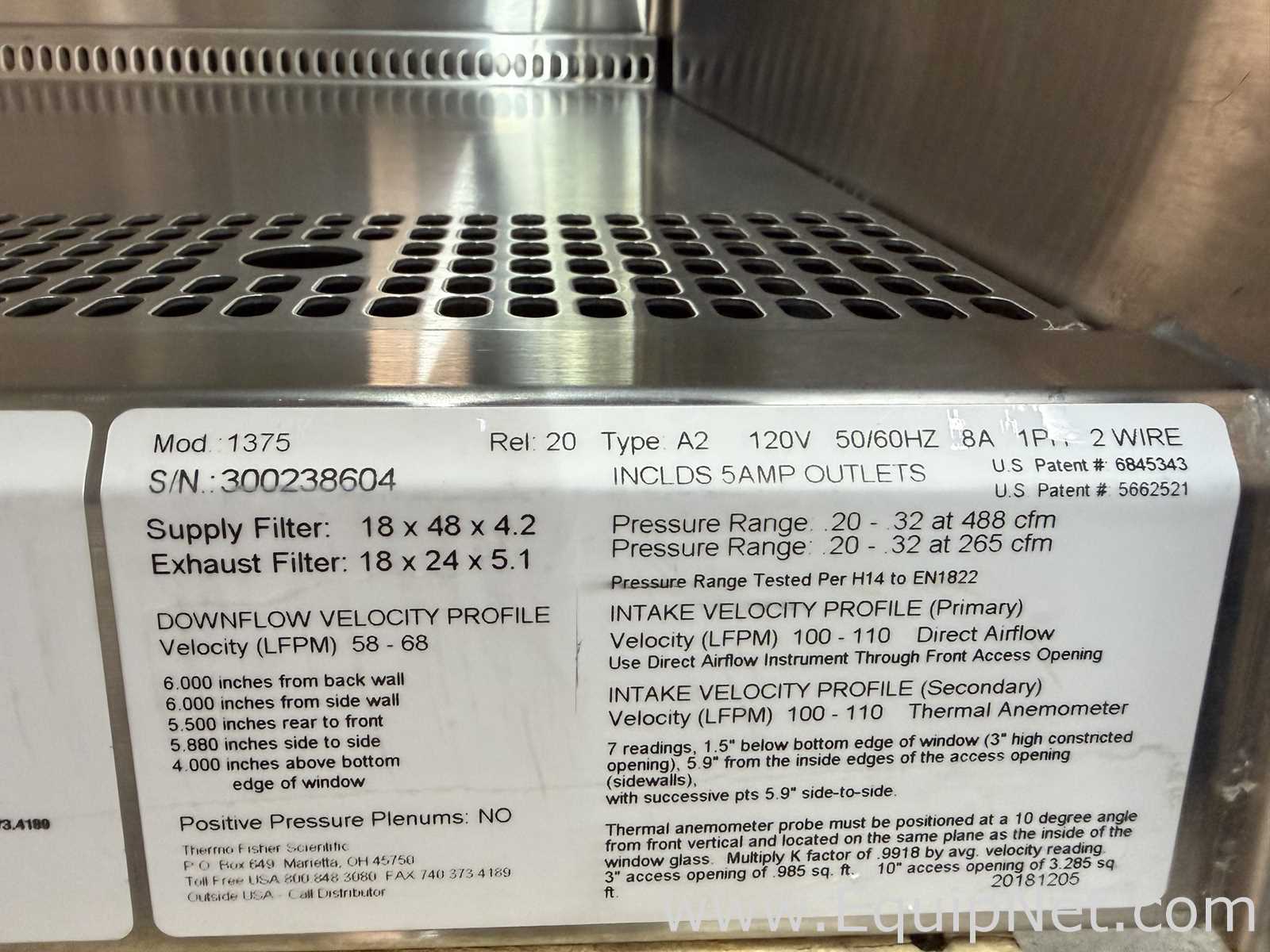 Thermo Fisher Scientific 1375 1300 Series A2 4Ft Biological Safety Cabinet with Stand