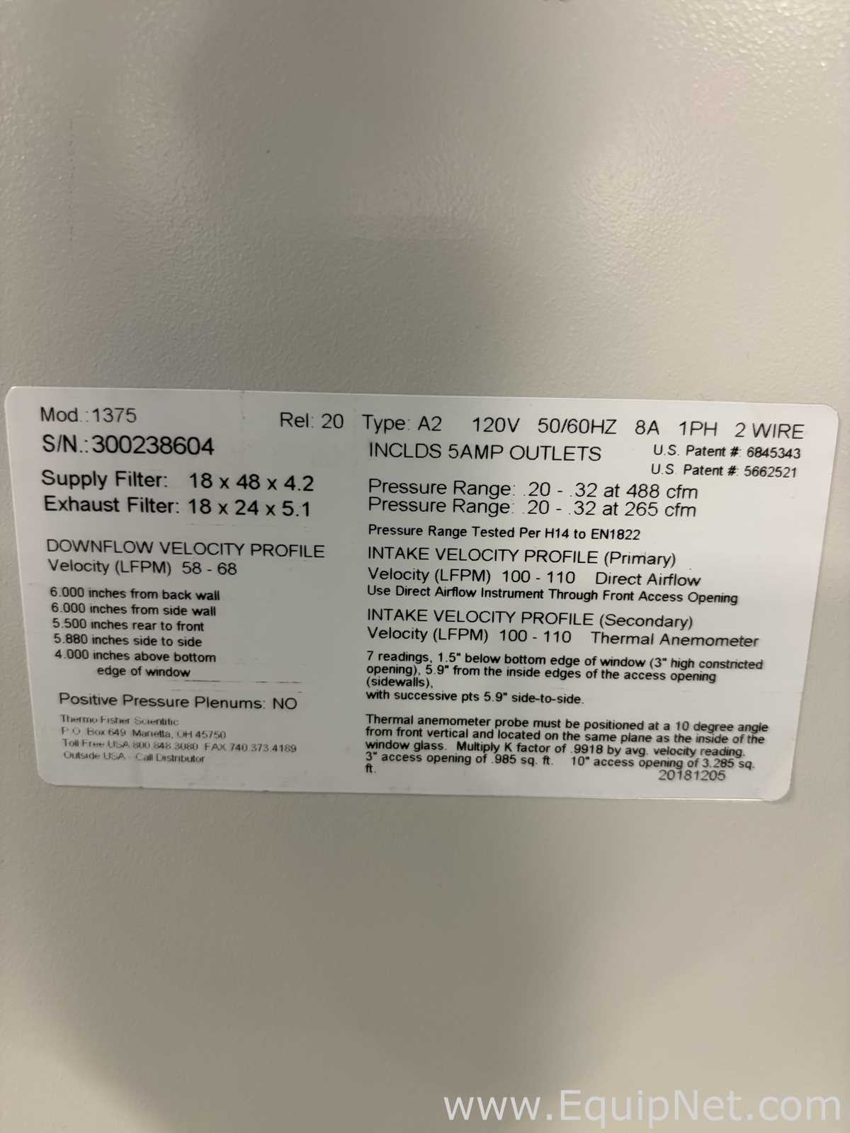 Thermo Fisher Scientific 1375 1300 Series A2 4Ft Biological Safety Cabinet with Stand