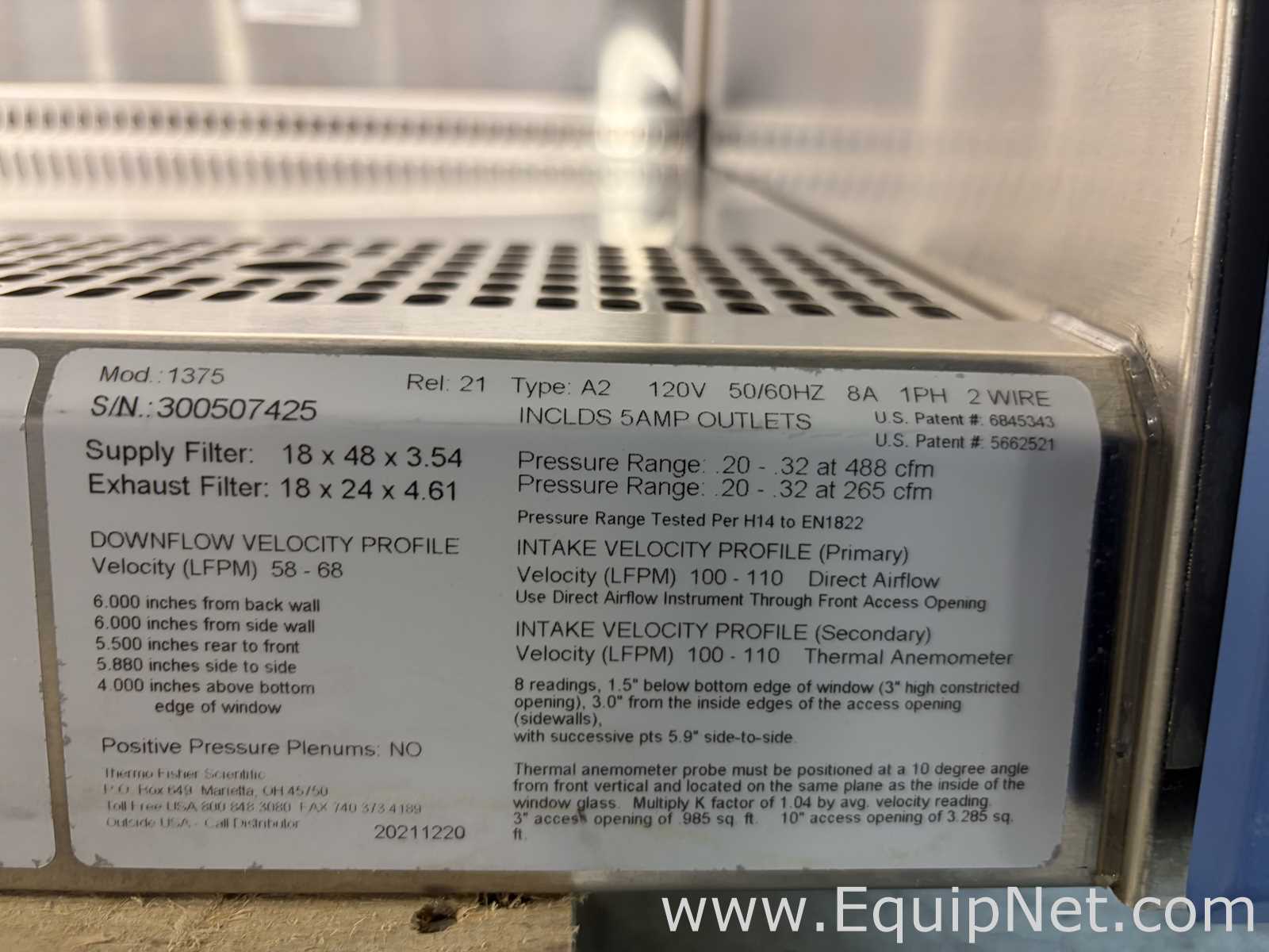 Thermo Fisher Scientific 1375 1300 Series A2 4Ft Biological Safety Cabinet with Stand