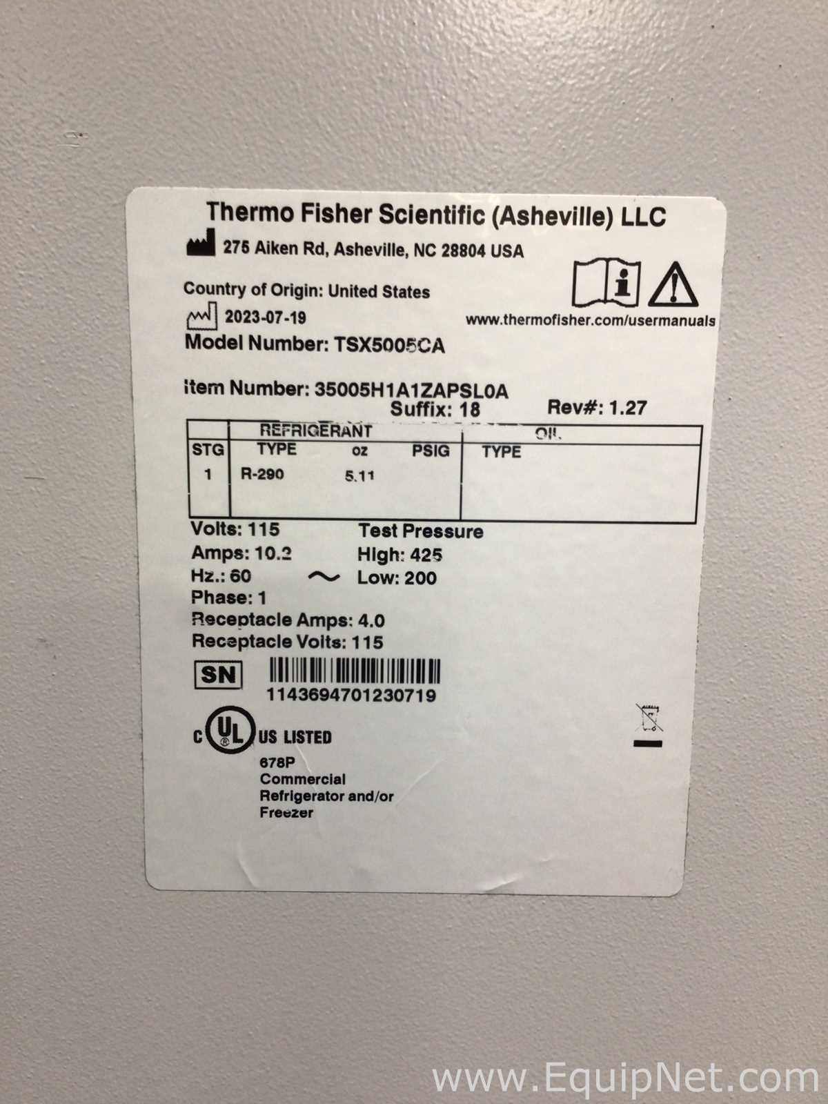 Unidade de Refrigeração Thermo Scientific TSX5005CA