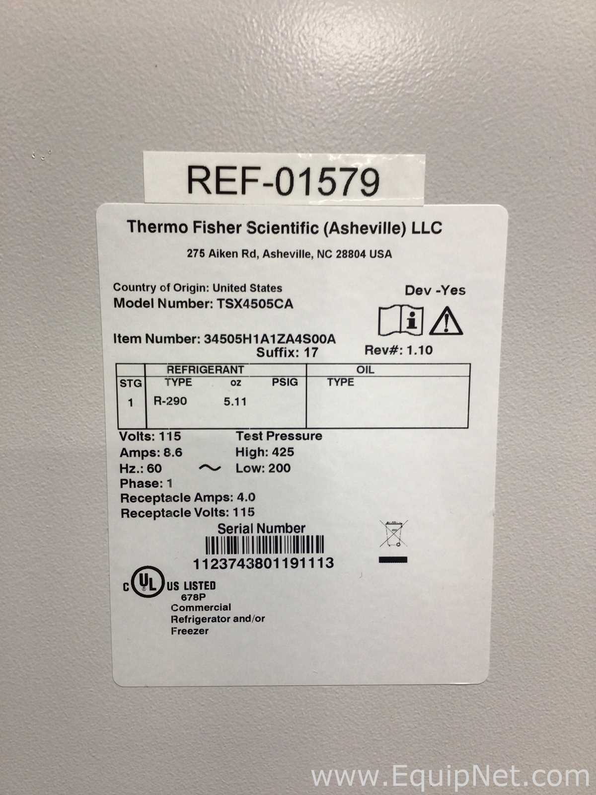 Unidade de Refrigeração Thermo Scientific TSX4505CA