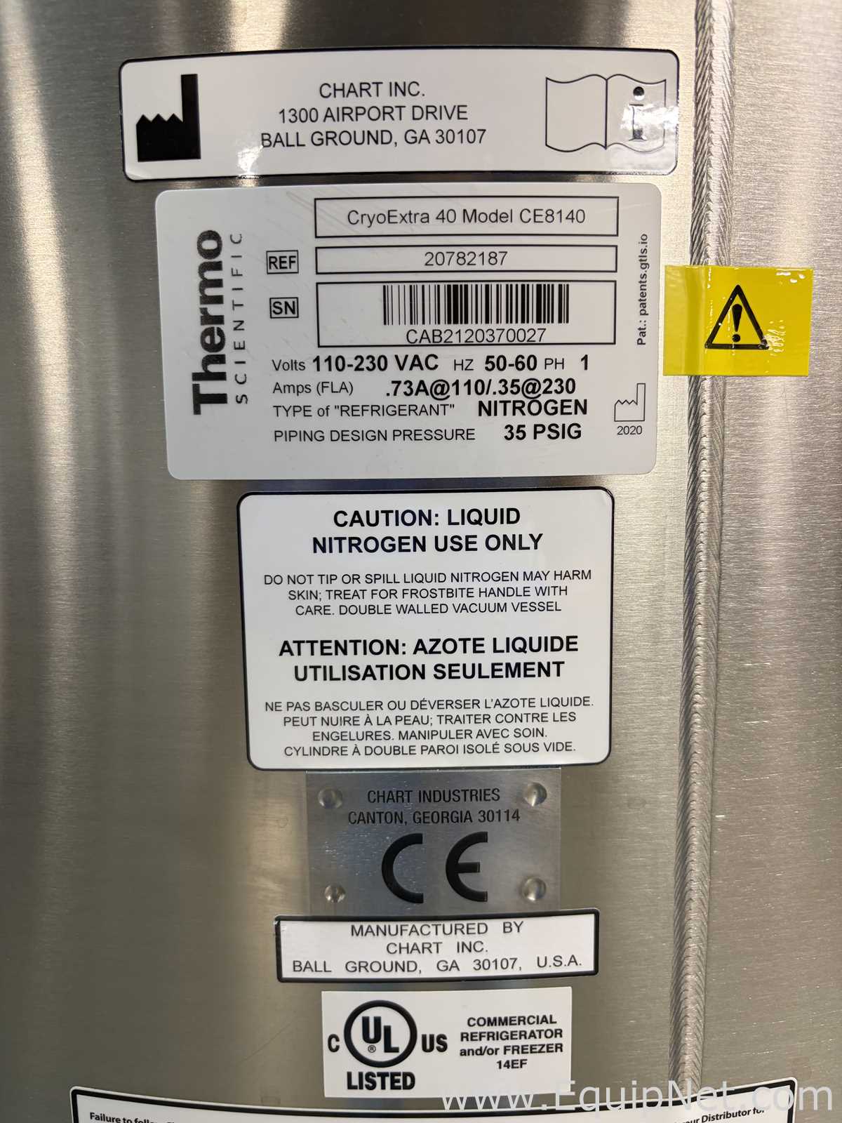 Equipamento de Apoio Criogênico Thermo Scientific CryoExtra 40 CE8140